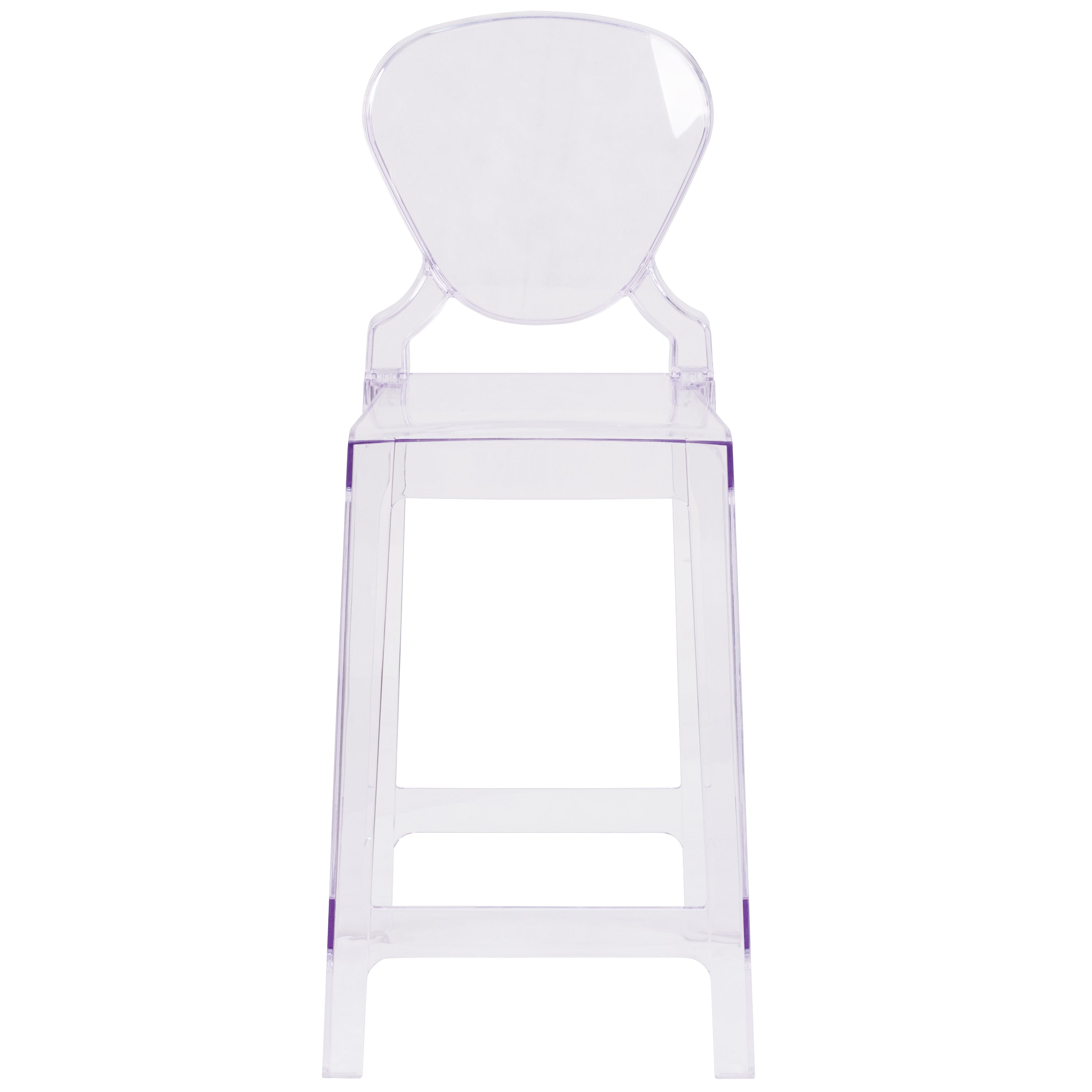 Ghost Counter Stool in Transparent Crystal with Tear Back