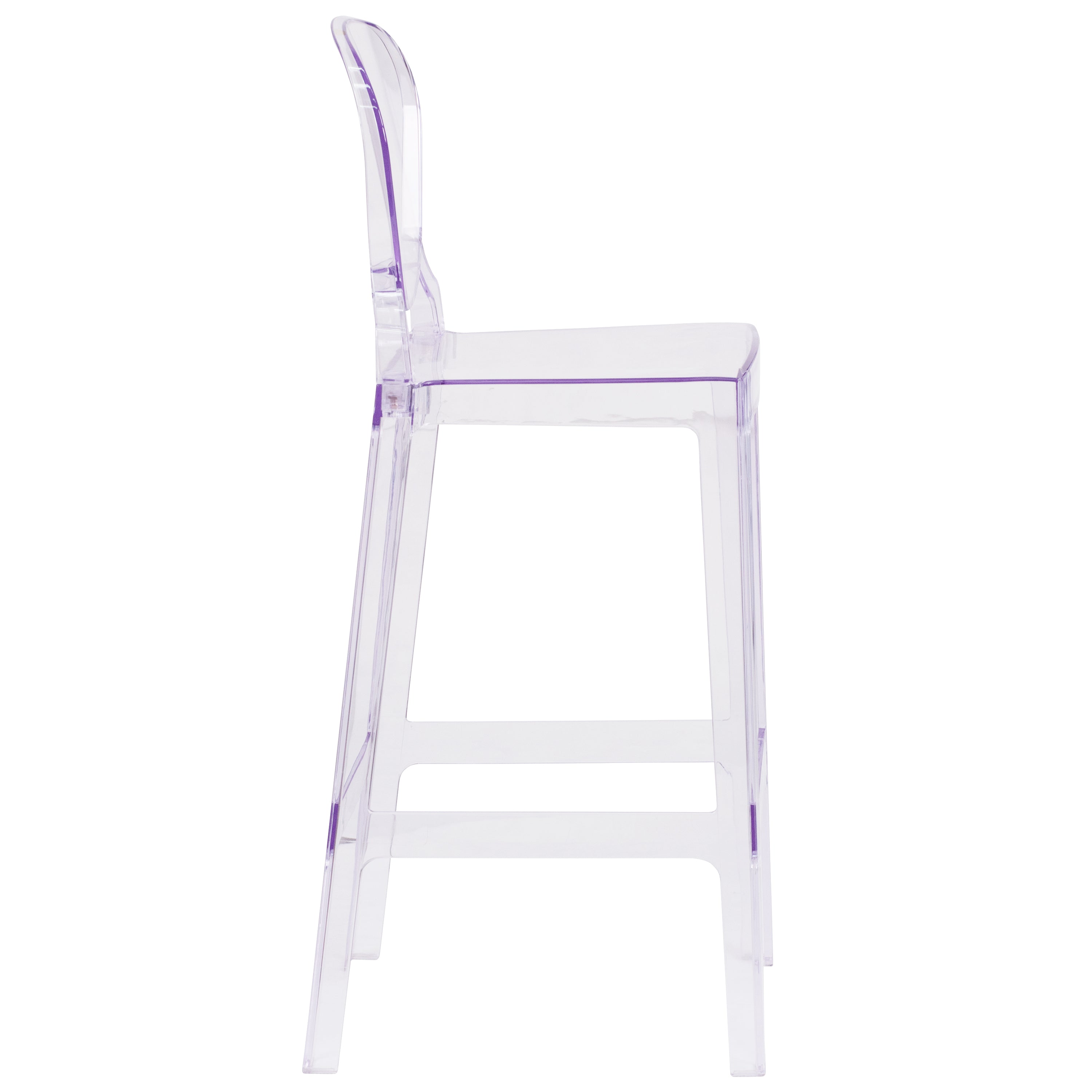 Ghost Barstool in Transparent Crystal with Tear Back