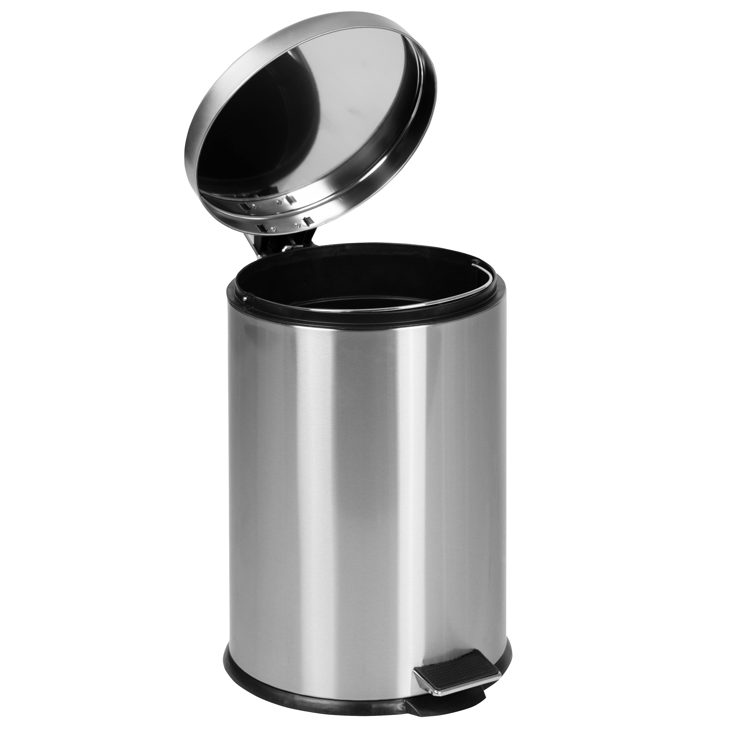 Stainless Steel Fingerprint Resistant Soft Close, Step Trash Can-Stainless Steel Trash Cans-Flash Furniture-Wall2Wall Furnishings