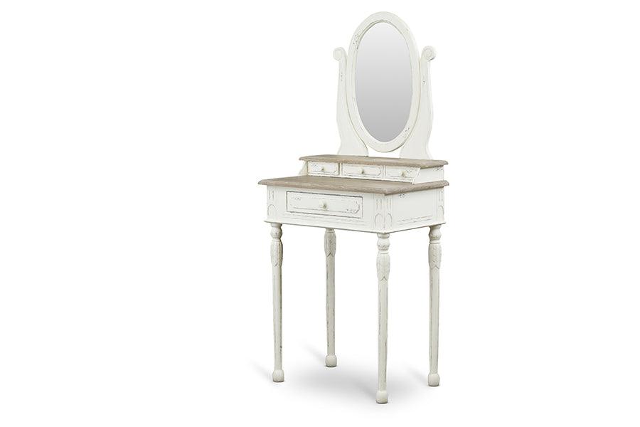 Anjou Traditional French Accent Dressing Table with Mirror