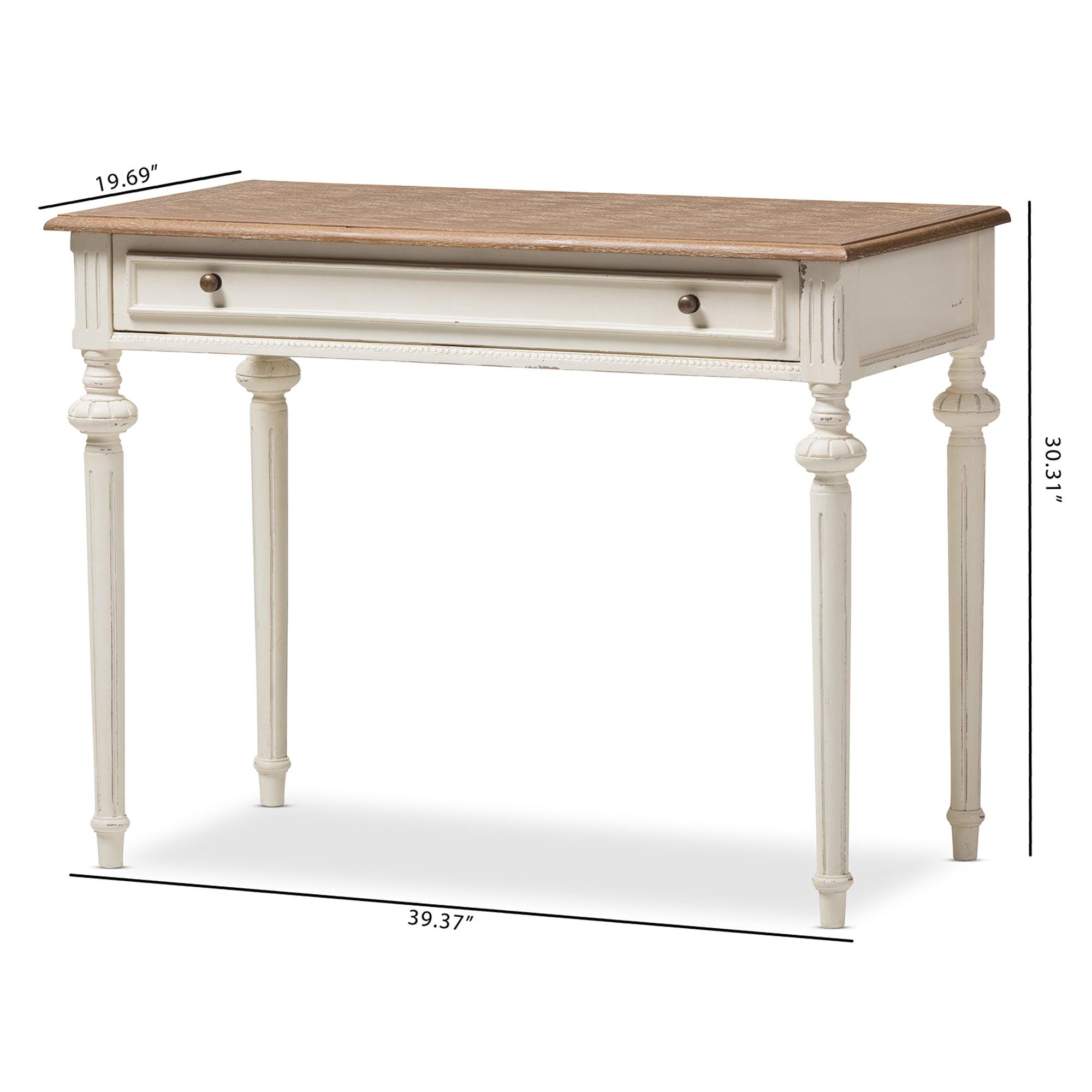 Marquetterie French Provincial Weathered and wash Writing Desk
