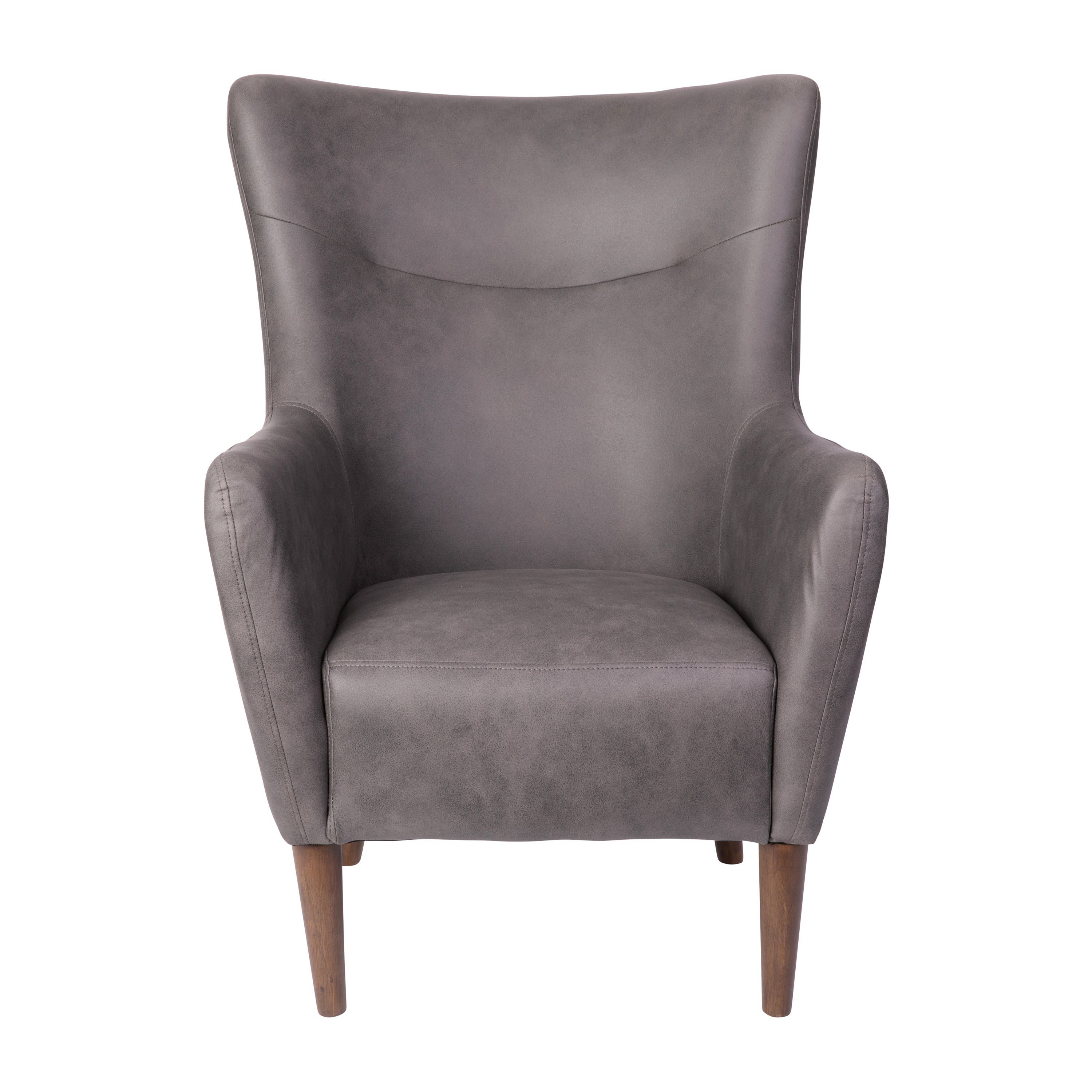 Connor Traditional Wingback Accent Chair, Commercial Grade Faux Leather Upholstery and Wooden Frame and Legs-Reception Chair-Flash Furniture-Wall2Wall Furnishings
