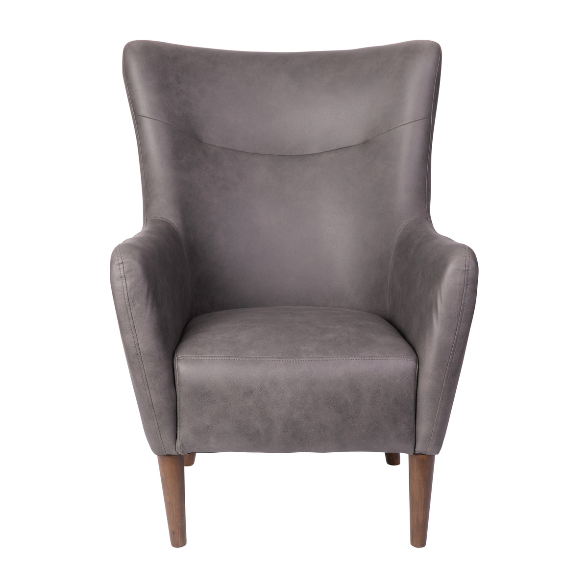 Connor Traditional Wingback Accent Chair, Commercial Grade Upholstery and Wooden Frame and Legs