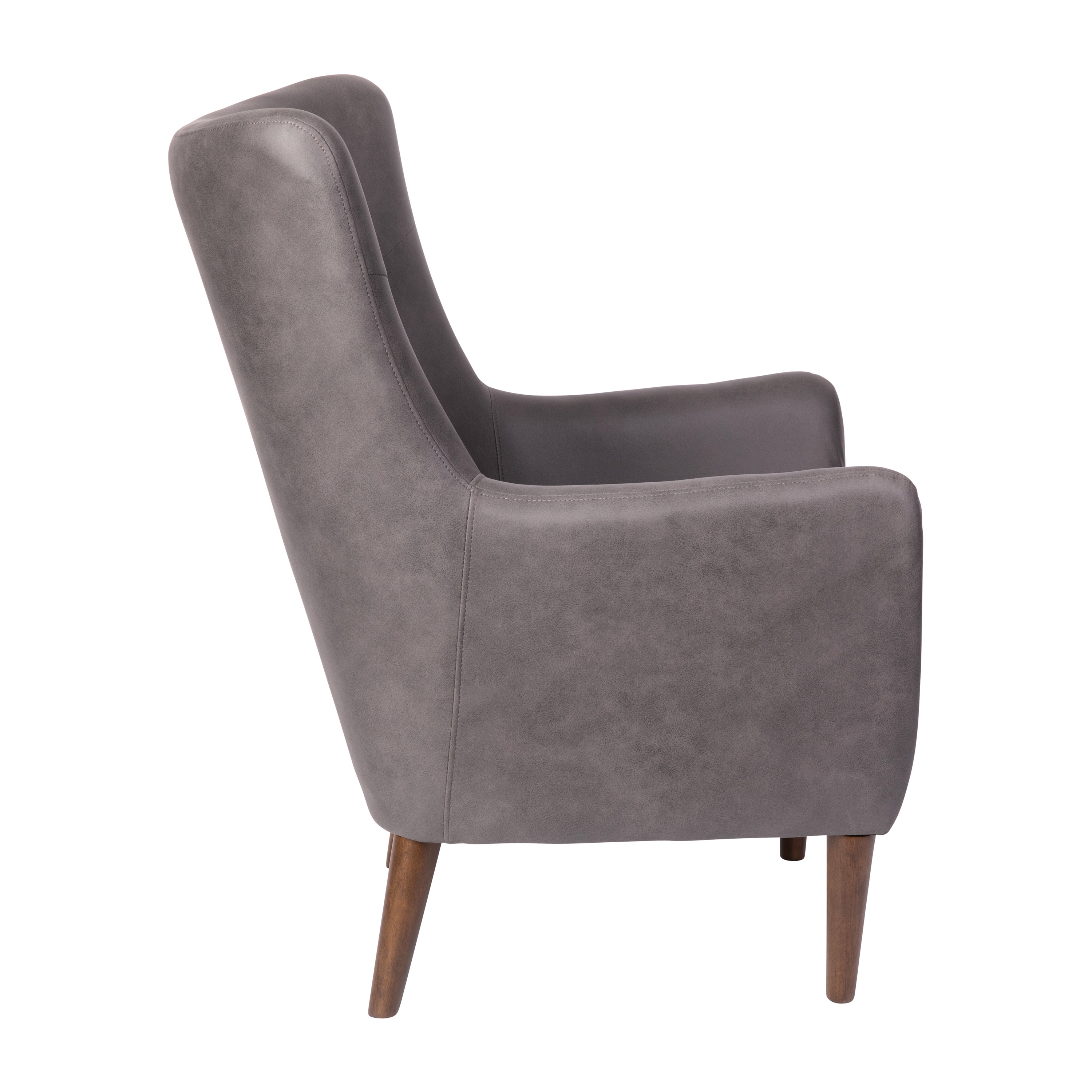 Connor Traditional Wingback Accent Chair, Commercial Grade Faux Leather Upholstery and Wooden Frame and Legs-Reception Chair-Flash Furniture-Wall2Wall Furnishings