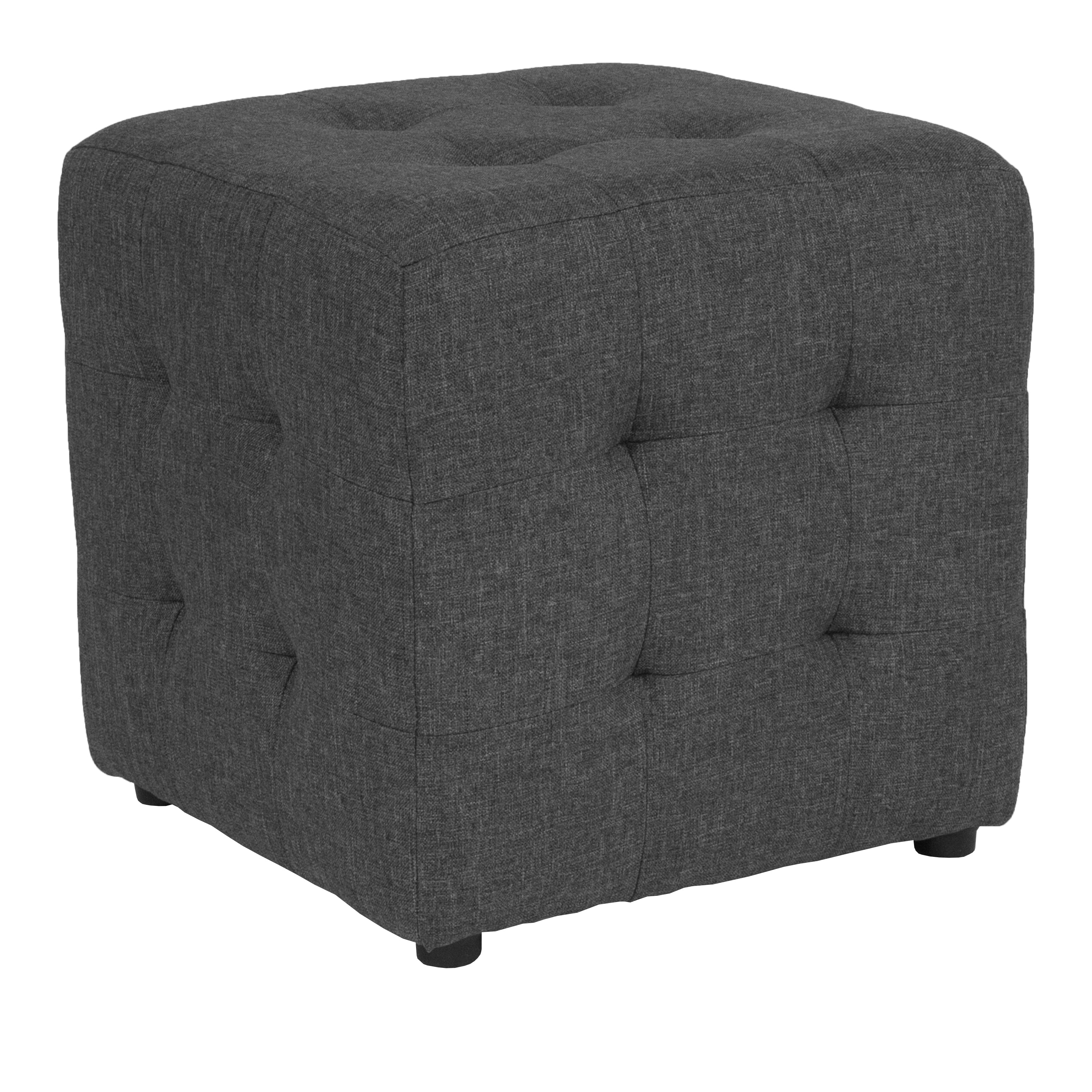 Avendale Tufted Upholstered Cube Ottoman Pouf-Ottoman-Flash Furniture-Wall2Wall Furnishings