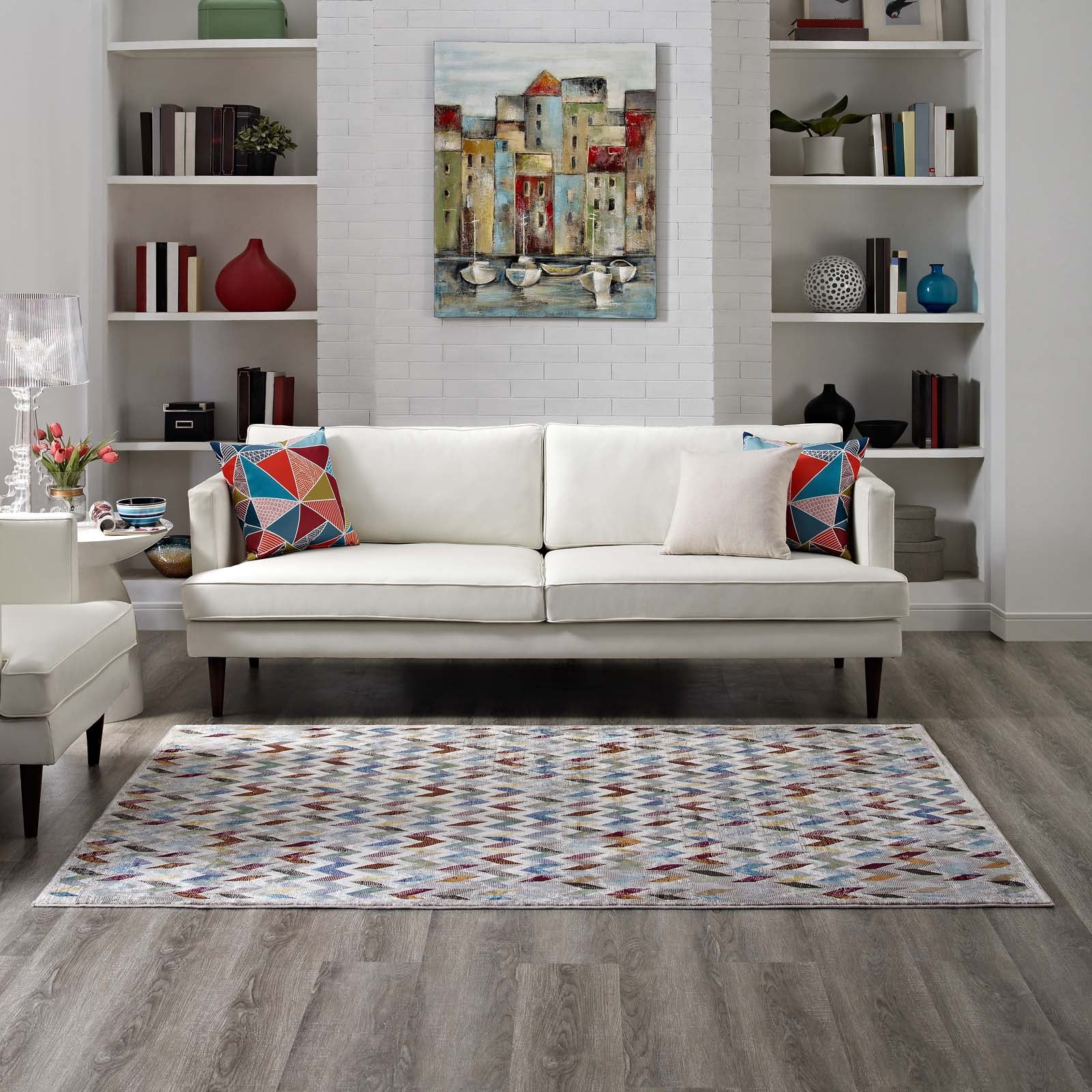 Gemma Chevron Mosaic 5x8 Area Rug-Indoor Area Rug-Modway-Wall2Wall Furnishings