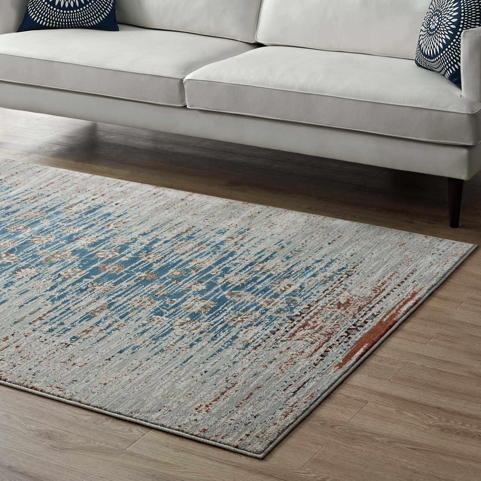 Hesper Distressed Contemporary Floral Lattice 5x8 Area Rug-Indoor Area Rug-Modway-Wall2Wall Furnishings