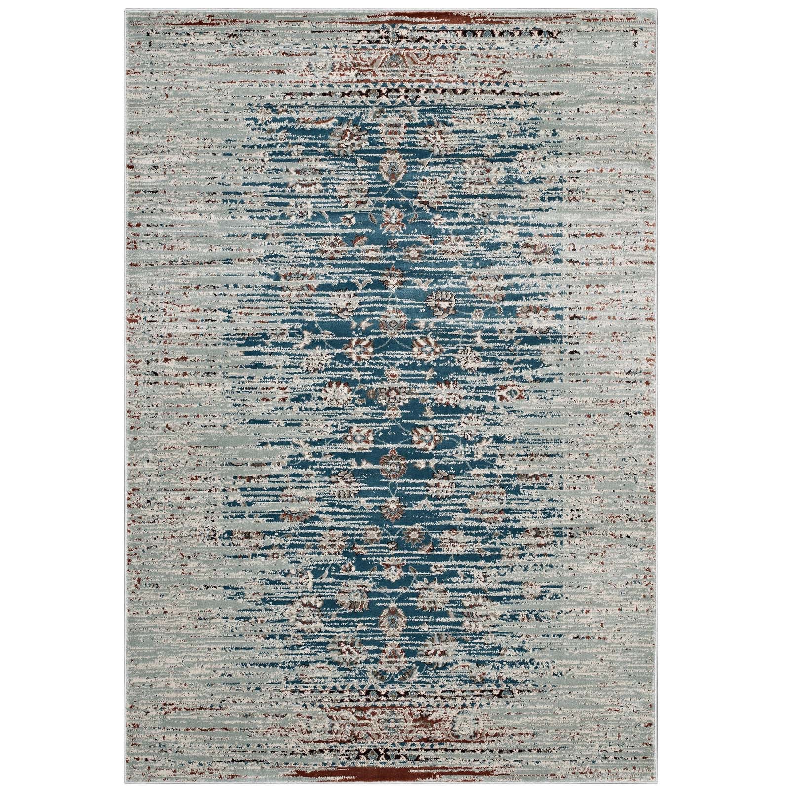 Hesper Distressed Contemporary Floral Lattice 8x10 Area Rug-Area Rug-Modway-Wall2Wall Furnishings