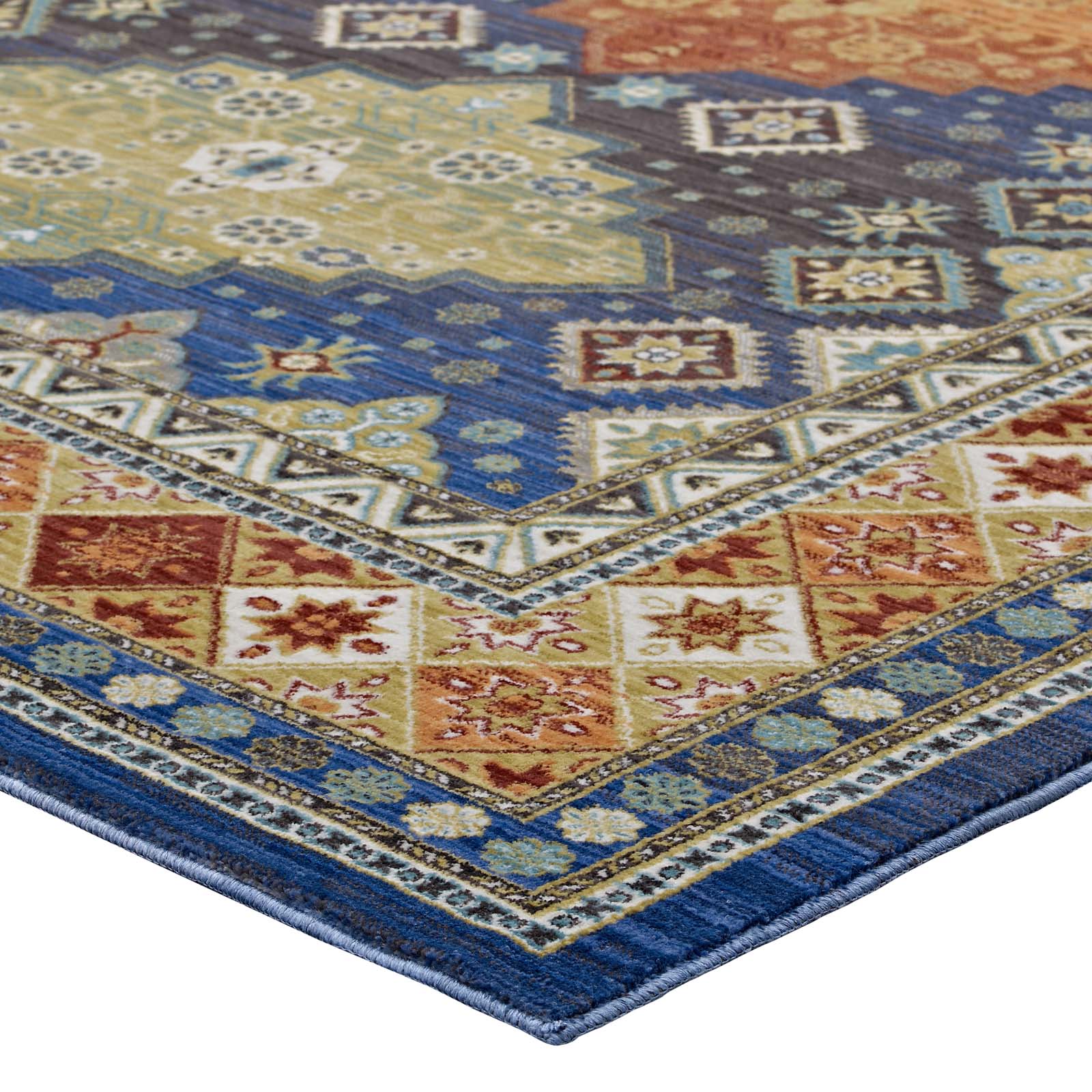 Atzi Distressed Southwestern Diamond Floral 5x8 Area Rug-Indoor Area Rug-Modway-Wall2Wall Furnishings