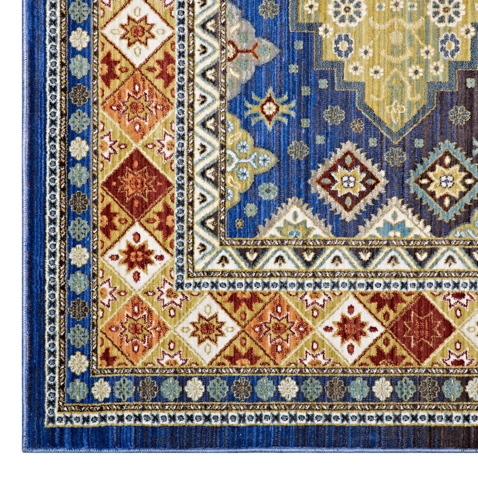 Atzi Distressed Southwestern Diamond Floral 8x10 Area Rug-Indoor Area Rug-Modway-Wall2Wall Furnishings