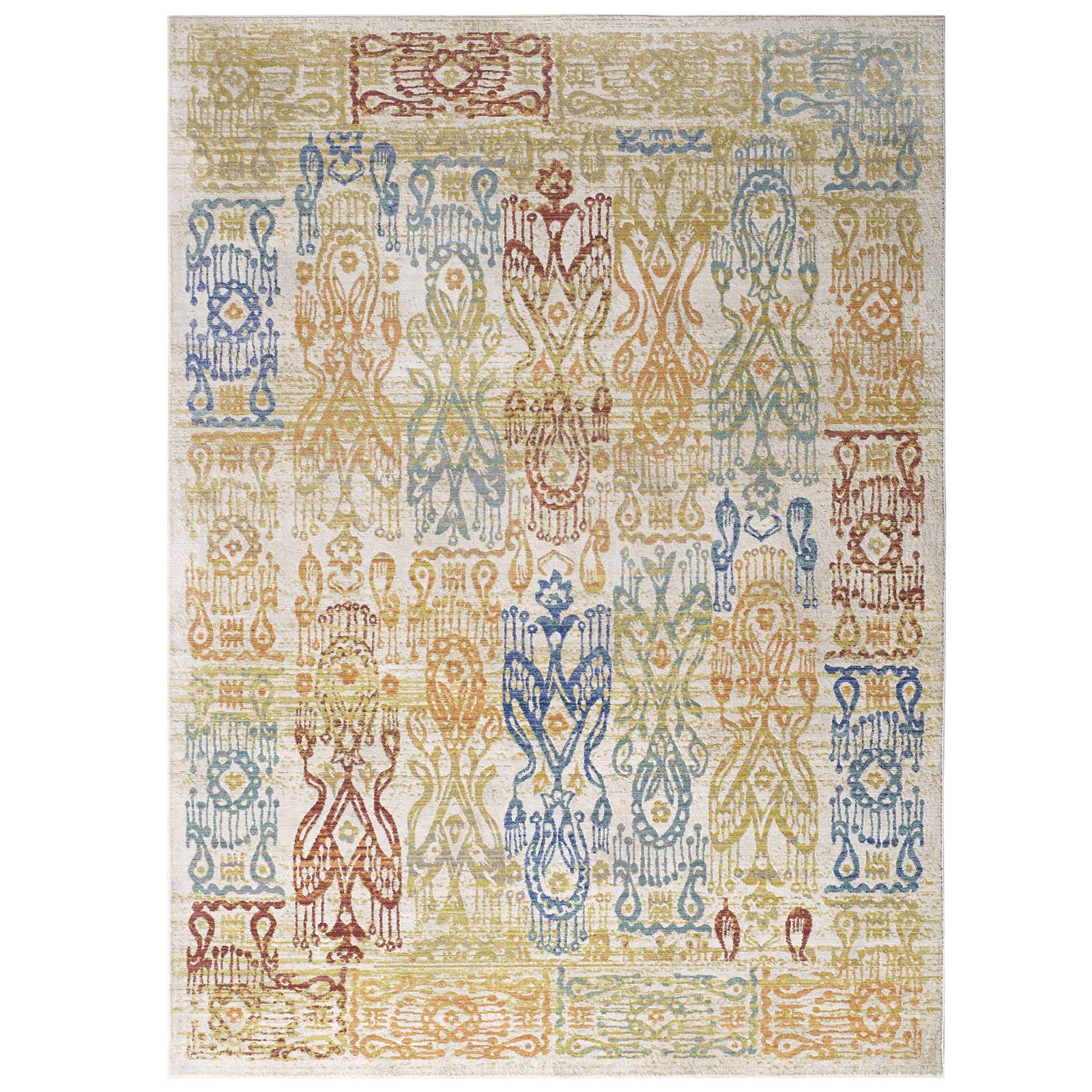 Solimar Distressed Southwestern Aztec 4x6 Area Rug-Indoor Area Rug-Modway-Wall2Wall Furnishings