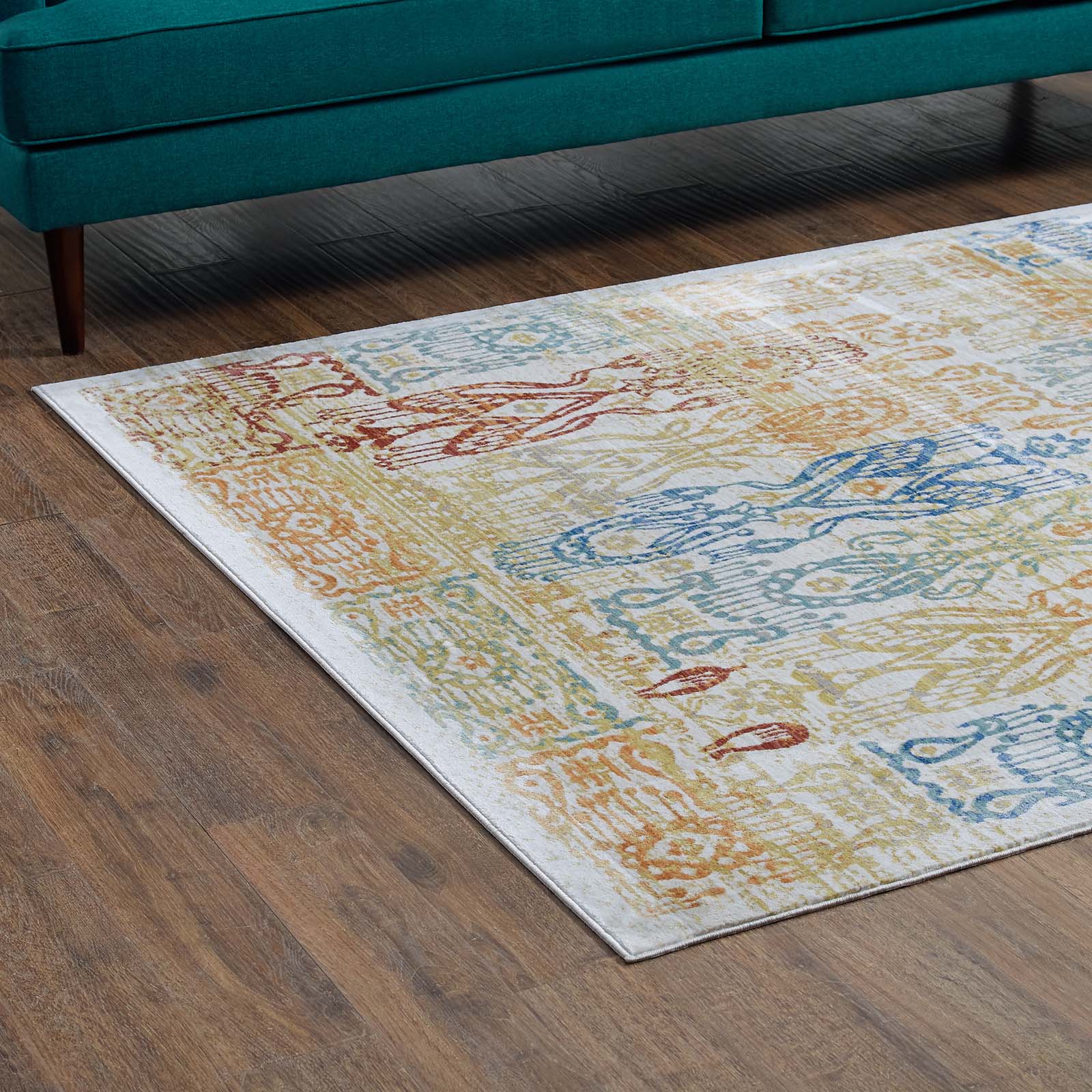 Solimar Distressed Southwestern Aztec 5x8 Area Rug-Indoor Area Rug-Modway-Wall2Wall Furnishings
