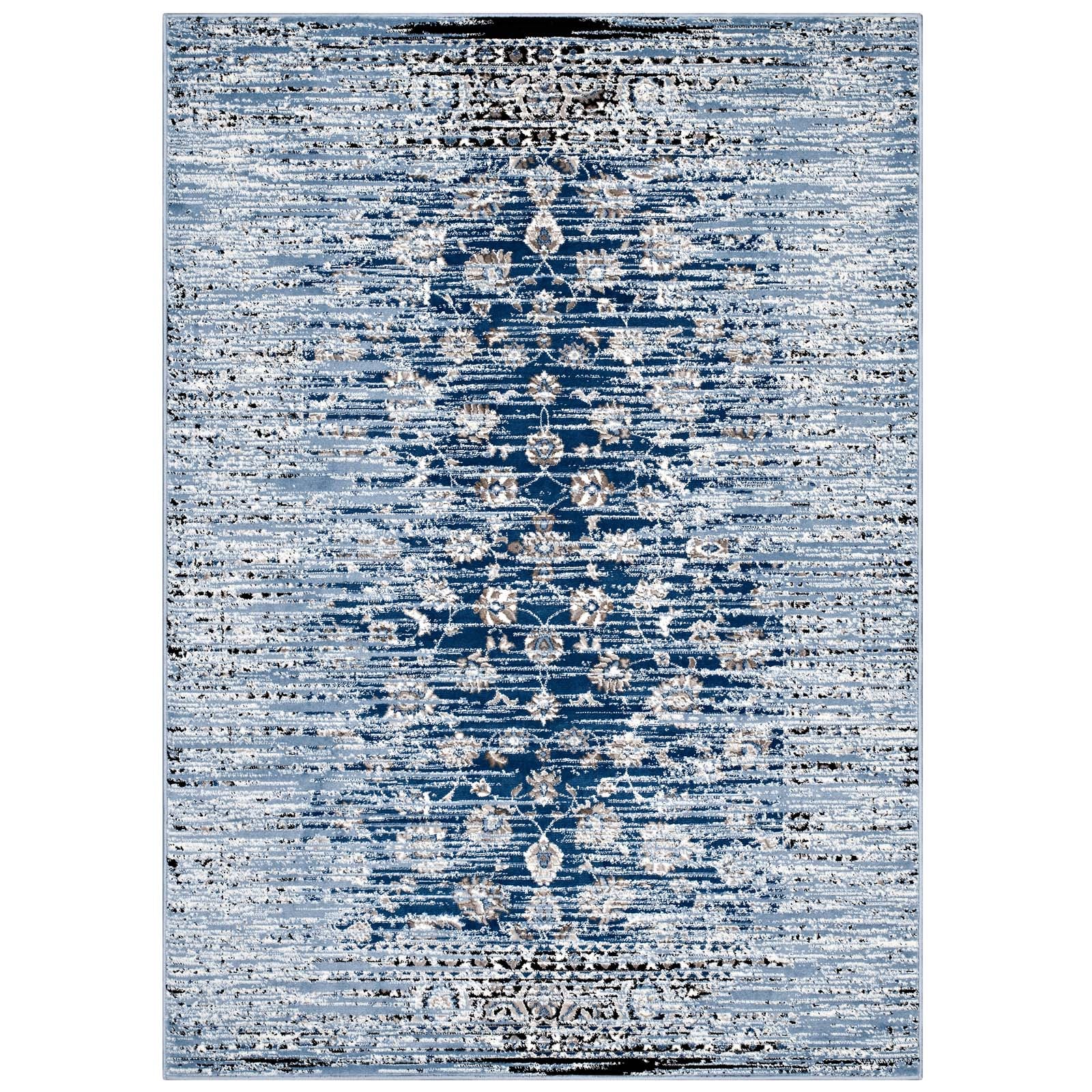 Chiara Distressed Floral Lattice Contemporary 8x10 Area Rug-Area Rug-Modway-Wall2Wall Furnishings