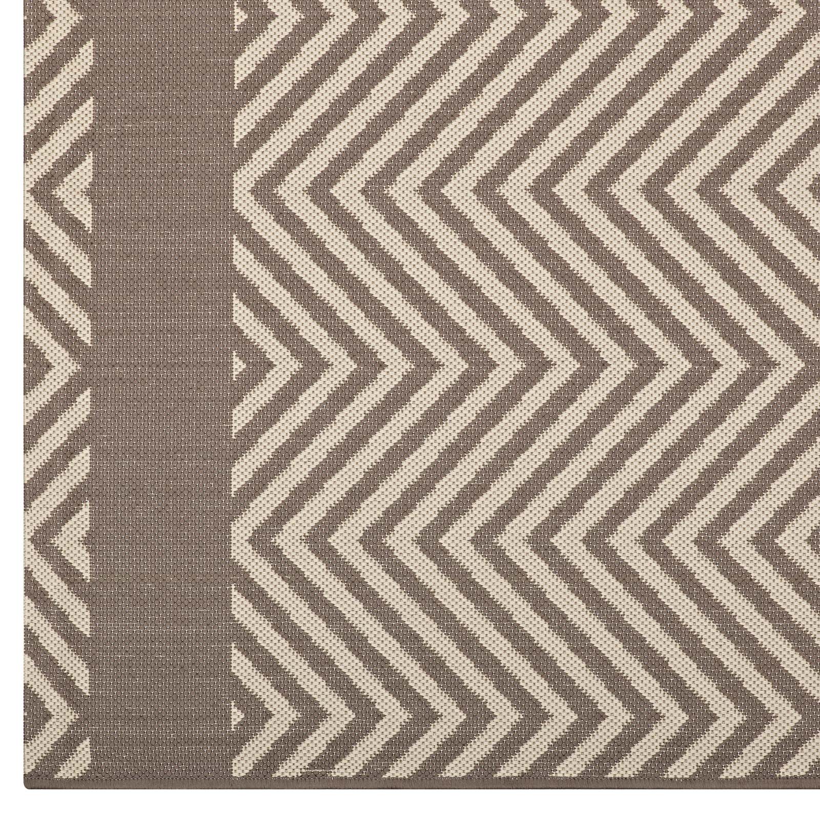 Optica Chevron With End Borders 5x8 Indoor and Outdoor Area Rug-Indoor and Outdoor Area Rug-Modway-Wall2Wall Furnishings