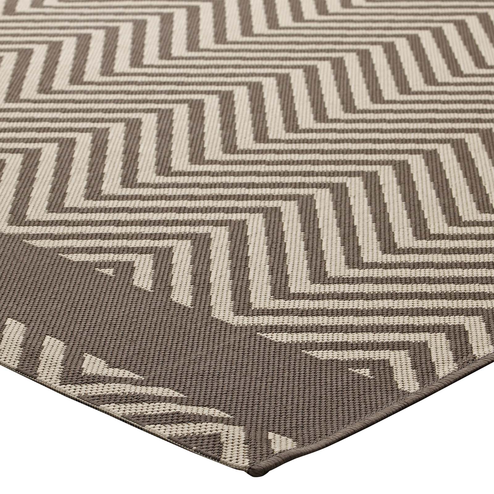 Optica Chevron With End Borders 5x8 Indoor and Outdoor Area Rug-Indoor and Outdoor Area Rug-Modway-Wall2Wall Furnishings