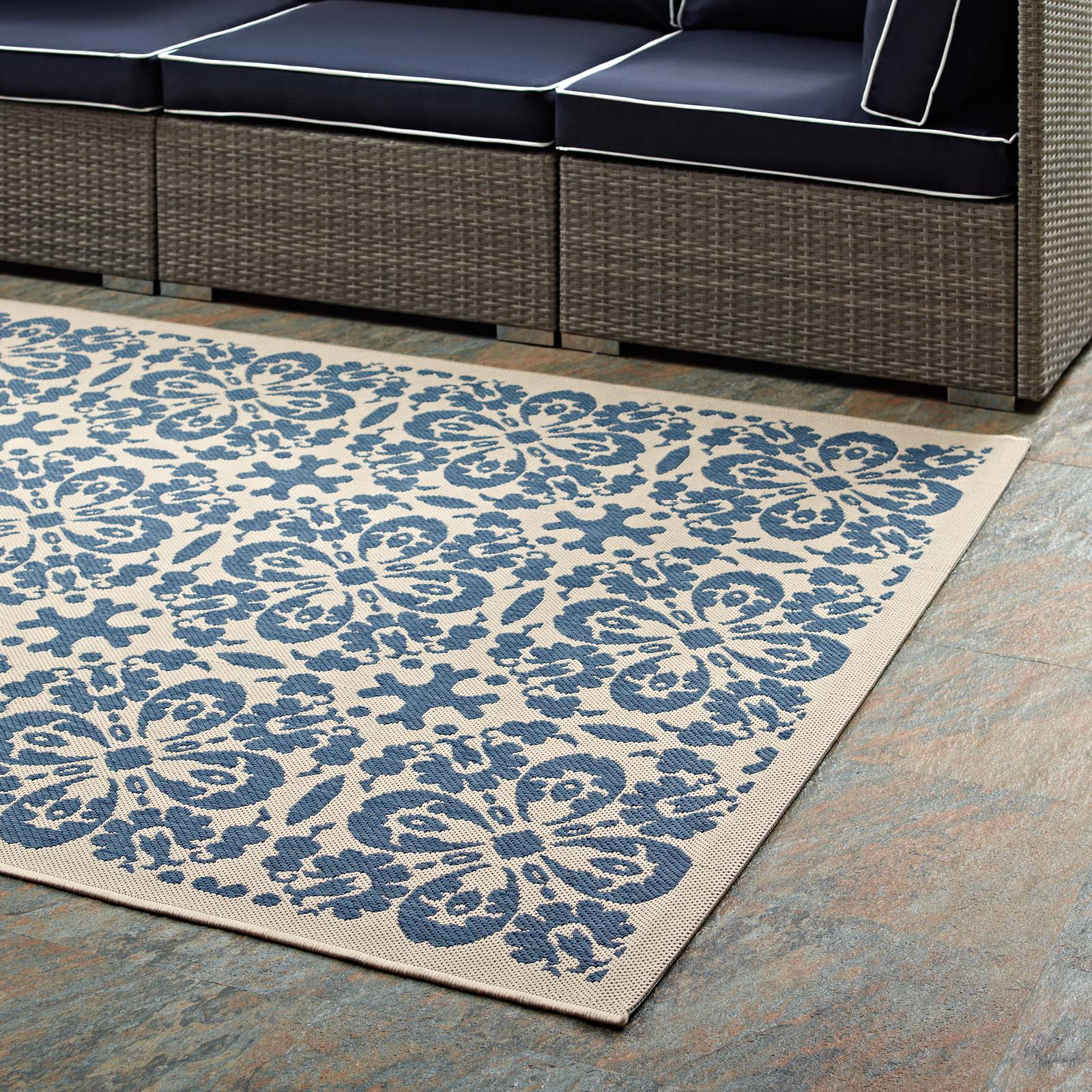 Ariana Vintage Floral Trellis 8x10 Indoor and Outdoor Area Rug-Indoor and Outdoor Area Rug-Modway-Wall2Wall Furnishings