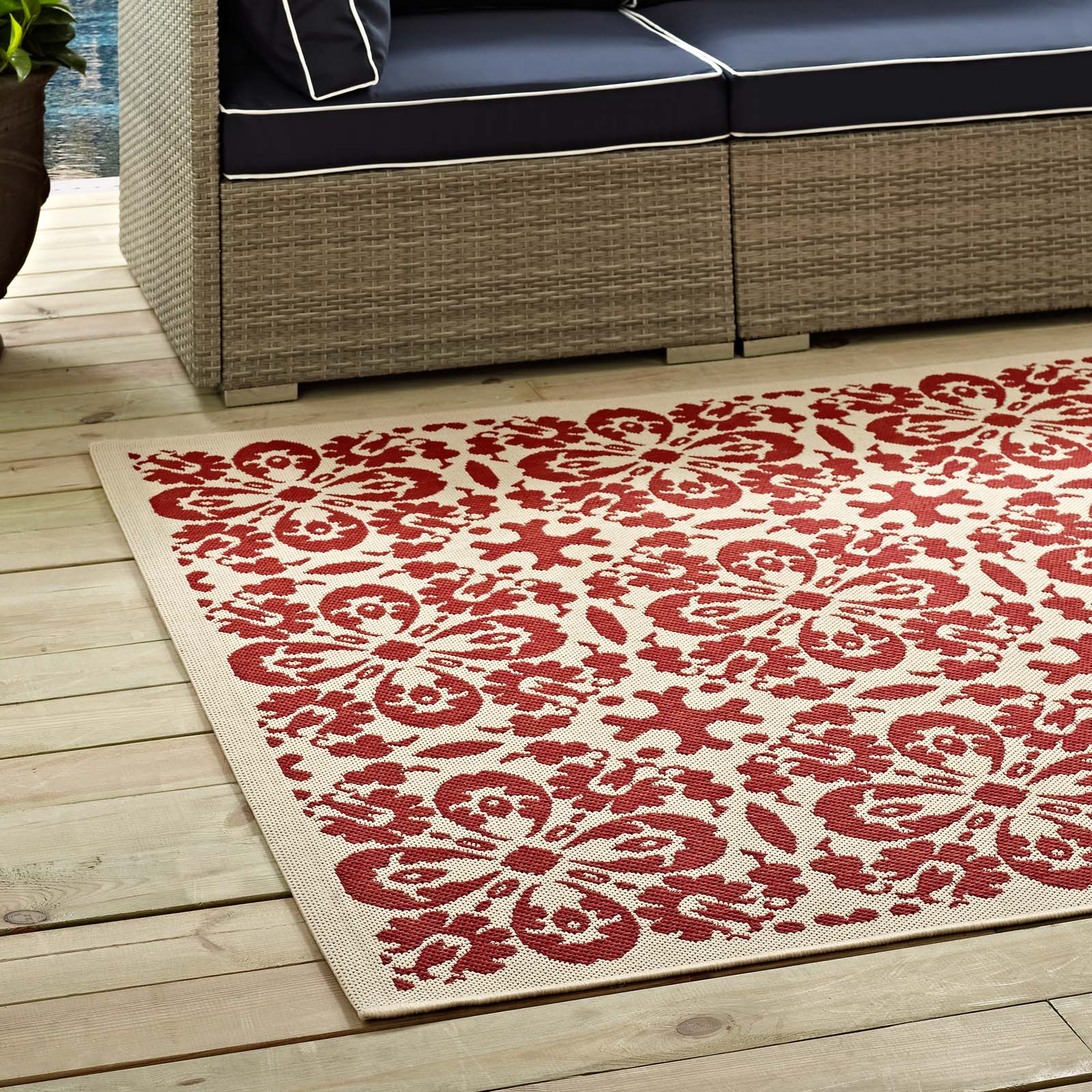 Ariana Vintage Floral Trellis 4x6 Indoor and Outdoor Area Rug-Indoor and Outdoor Area Rug-Modway-Wall2Wall Furnishings