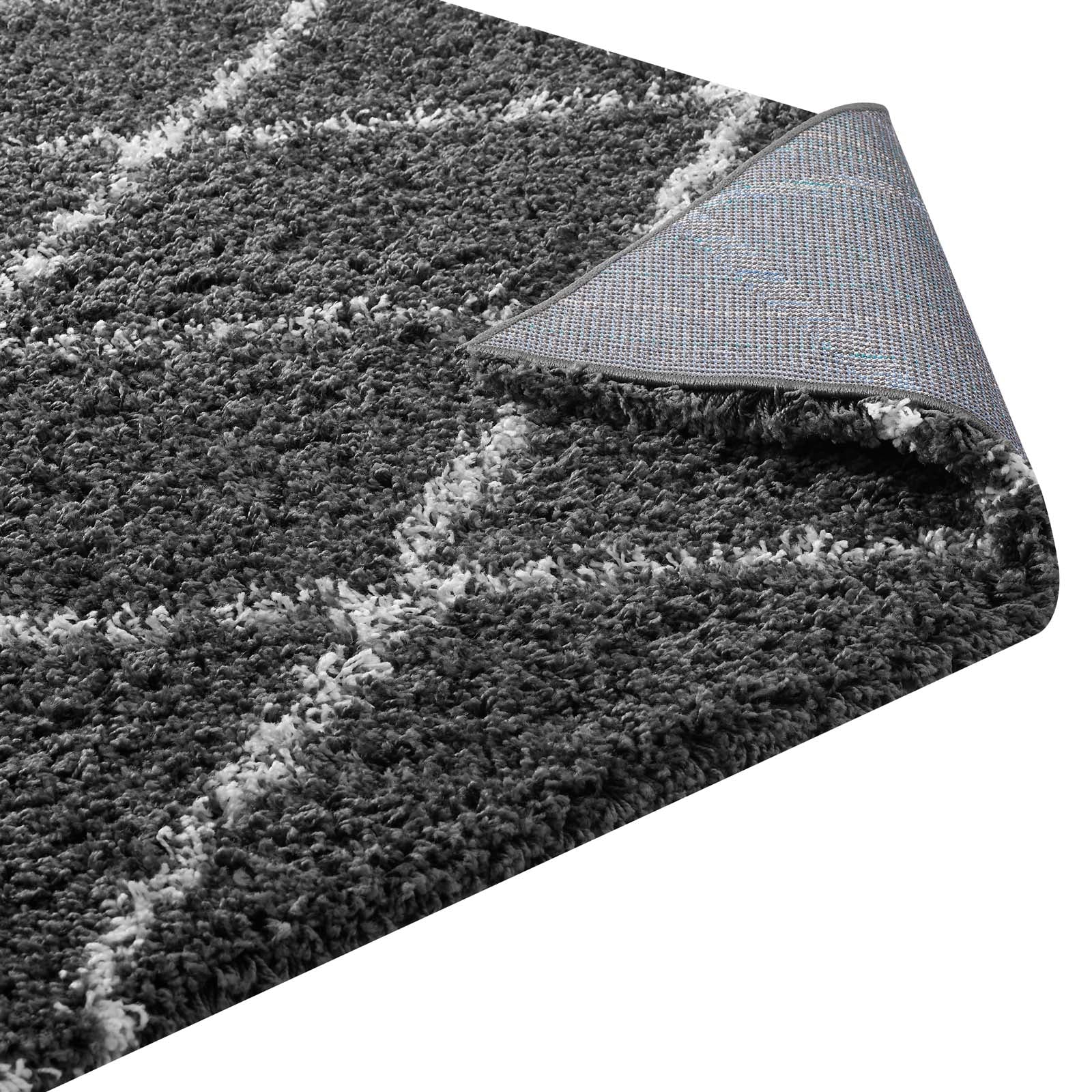 Toryn Diamond Lattice 5x8 Shag Area Rug-Area Rug-Modway-Wall2Wall Furnishings