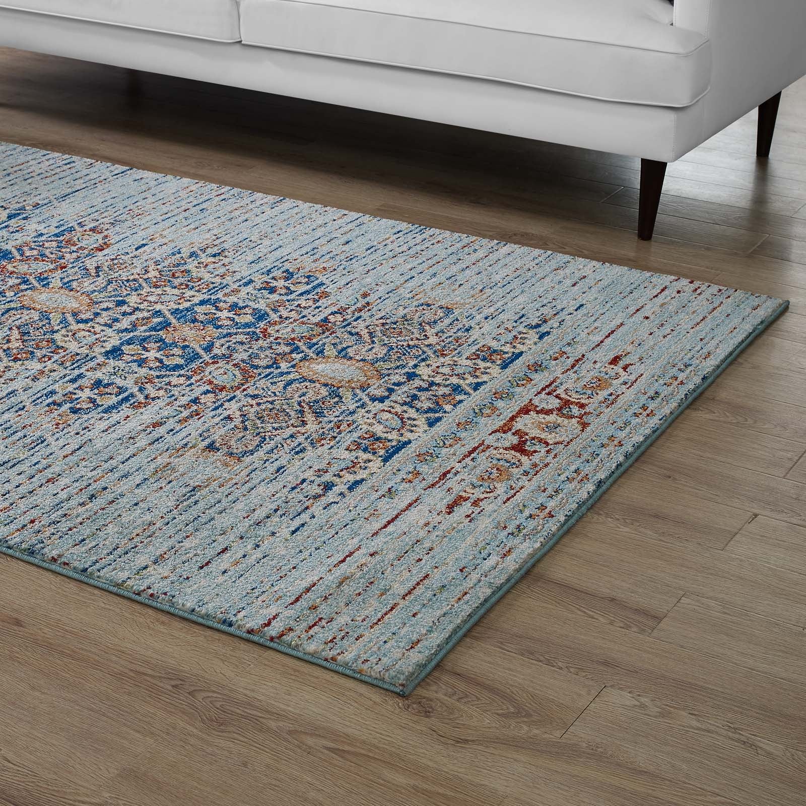 Naria Distressed Persian Medallion 8x10 Area Rug-Area Rug-Modway-Wall2Wall Furnishings