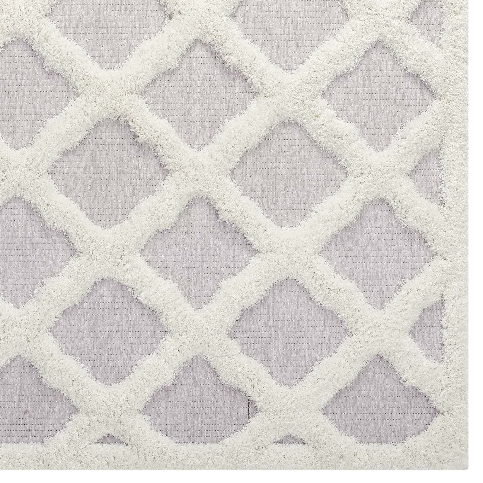 Whimsical Regale Abstract Moroccan Trellis 5x8 Shag Area Rug-Area Rug-Modway-Wall2Wall Furnishings