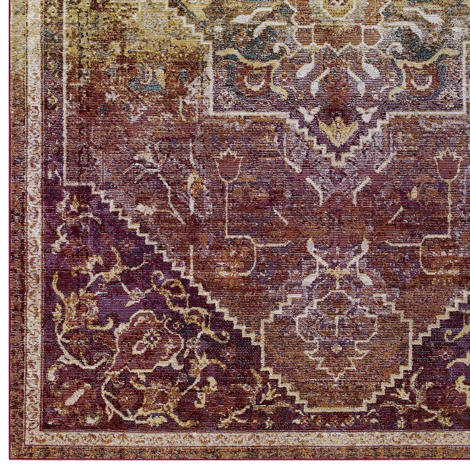 Success Kaede Transitional Distressed Vintage Floral Persian Medallion 4x6 Area Rug-Indoor Area Rug-Modway-Wall2Wall Furnishings