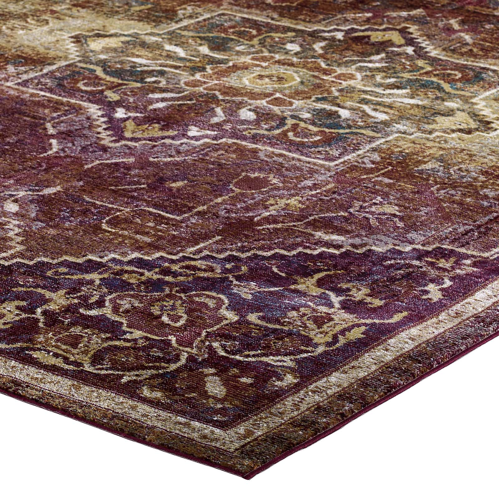 Success Kaede Transitional Distressed Vintage Floral Persian Medallion 8x10 Area Rug-Indoor Area Rug-Modway-Wall2Wall Furnishings