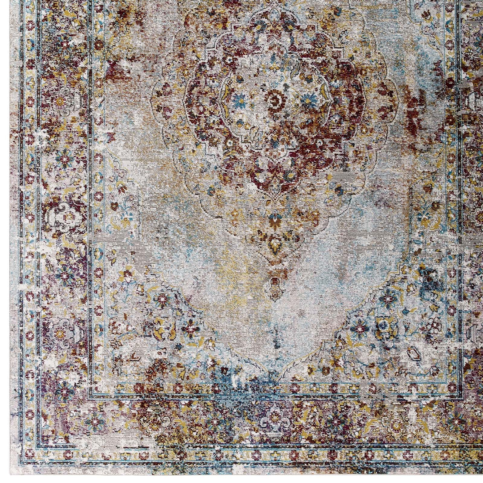 Success Merritt Transitional Distressed Vintage Floral Persian Medallion 4x6 Area Rug-Indoor Area Rug-Modway-Wall2Wall Furnishings