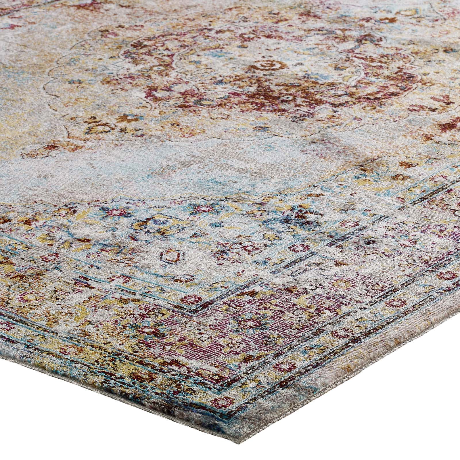 Success Merritt Transitional Distressed Vintage Floral Persian Medallion 5x8 Area Rug-Indoor Area Rug-Modway-Wall2Wall Furnishings