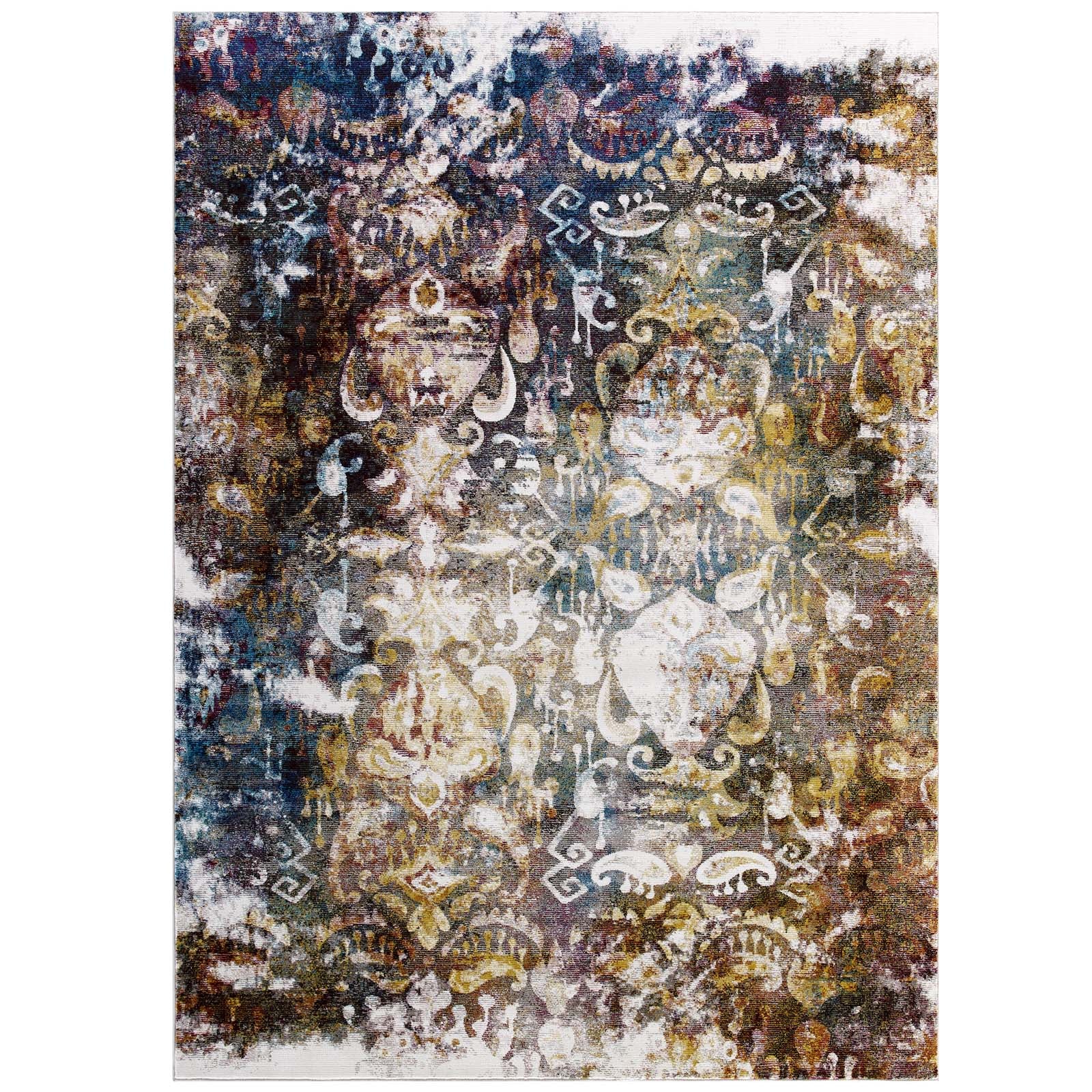 Success Jayla Transitional Distressed Vintage Floral Moroccan Trellis 8x10 Area Rug-Area Rug-Modway-Wall2Wall Furnishings