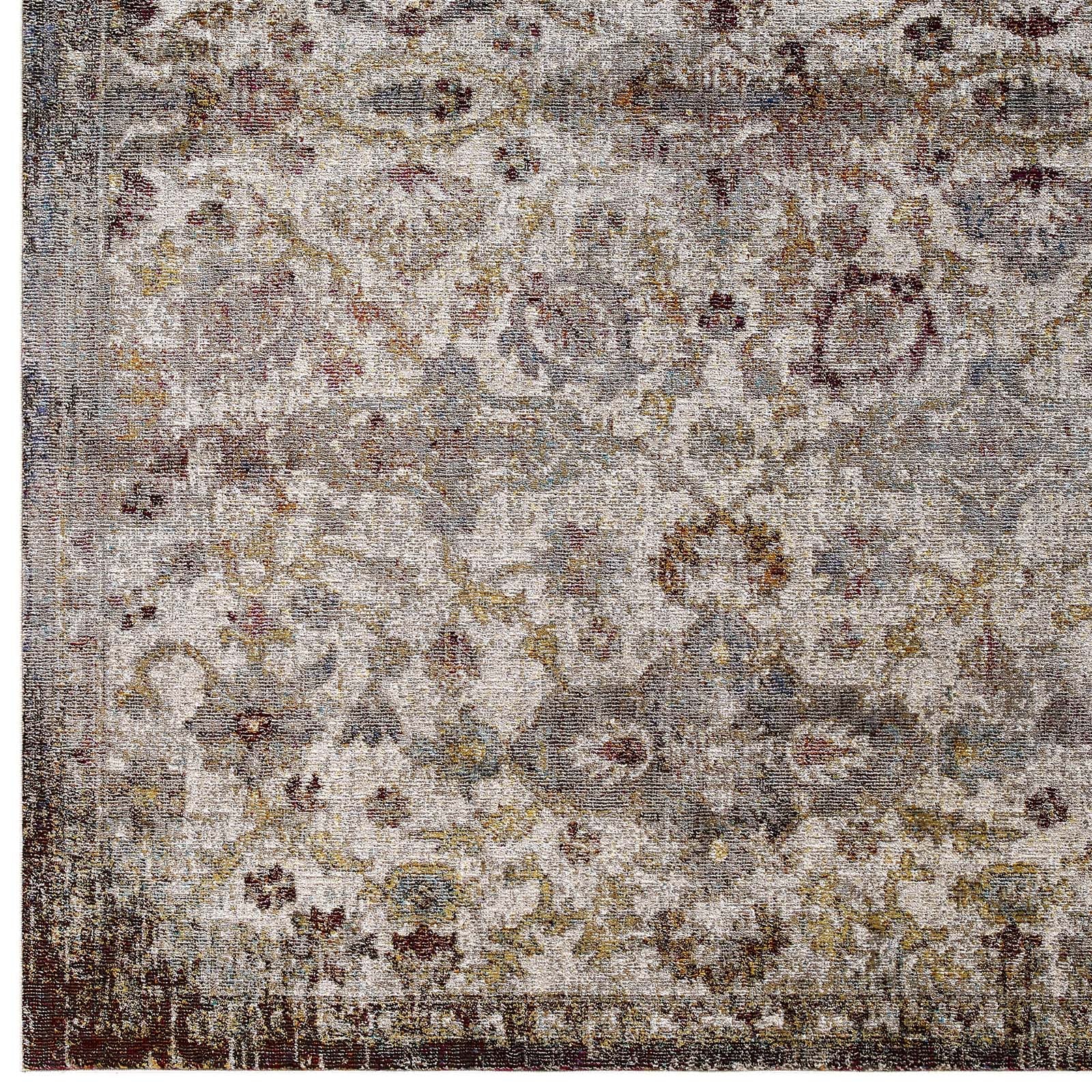 Success Kaede Distressed Vintage Floral Moroccan Trellis 5x8 Area Rug-Area Rug-Modway-Wall2Wall Furnishings