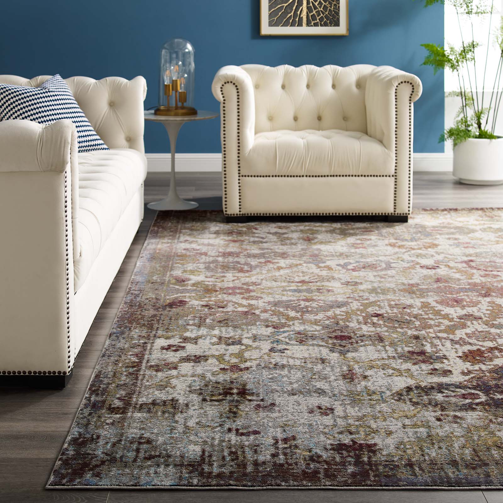Success Kaede Distressed Vintage Floral Moroccan Trellis 8x10 Area Rug-Indoor Area Rug-Modway-Wall2Wall Furnishings