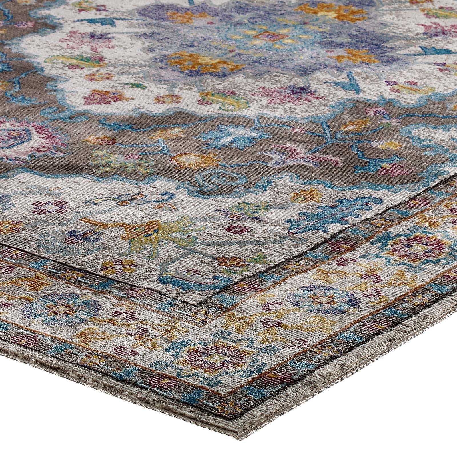 Success Anisah Distressed Vintage Floral Persian Medallion 4x6 Area Rug-Indoor Area Rug-Modway-Wall2Wall Furnishings