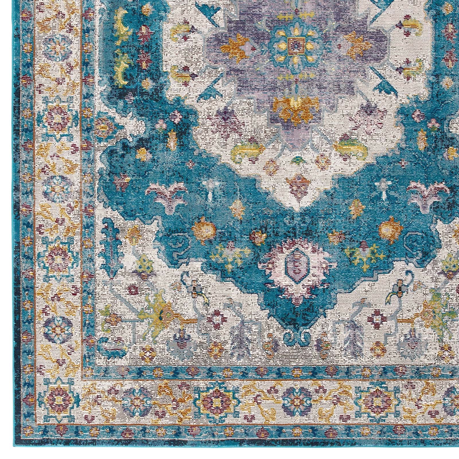 Success Anisah Distressed Vintage Floral Persian Medallion 8x10 Area Rug-Area Rug-Modway-Wall2Wall Furnishings