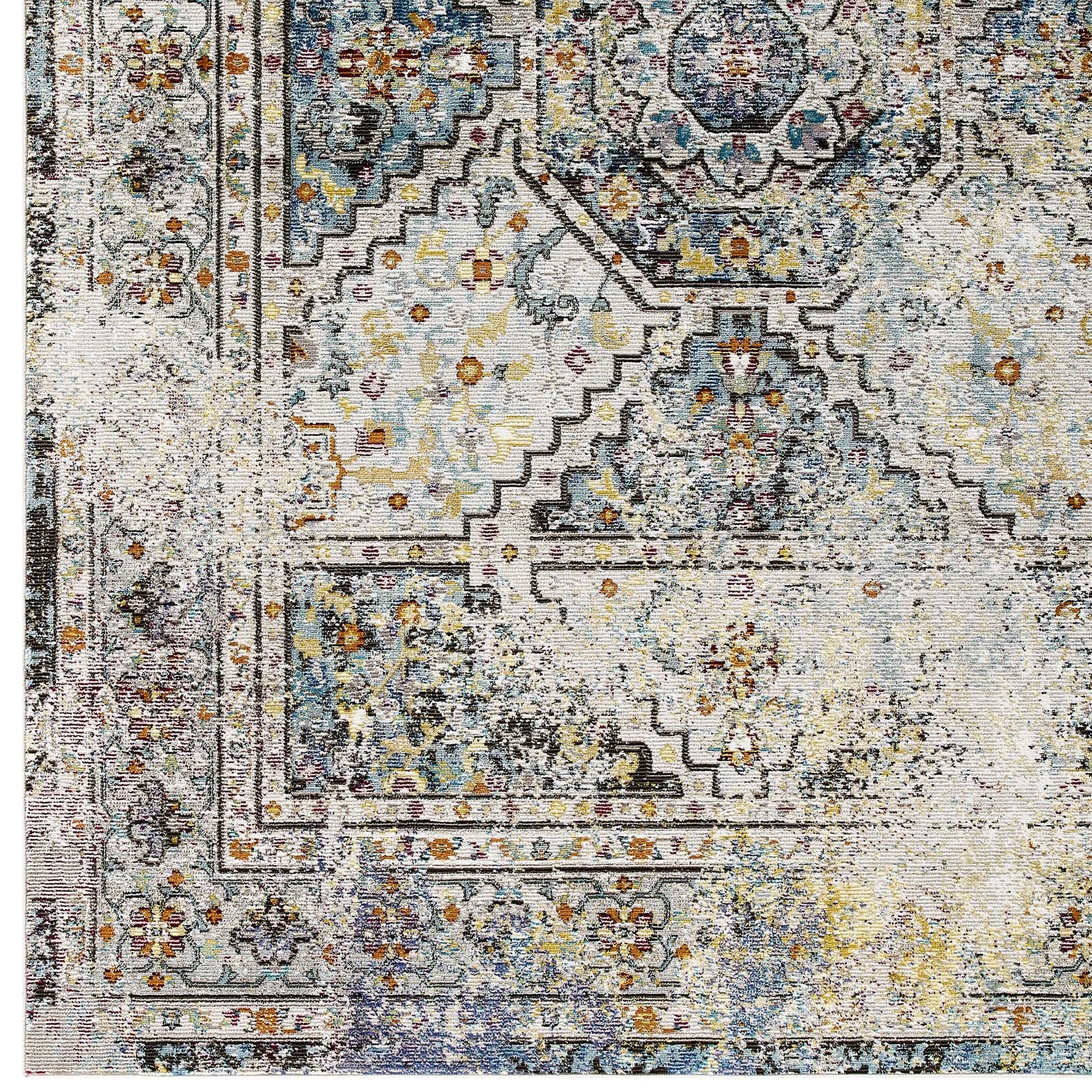 Success Jacinda Distressed Vintage Floral Persian Medallion 4x6 Area Rug-Area Rug-Modway-Wall2Wall Furnishings