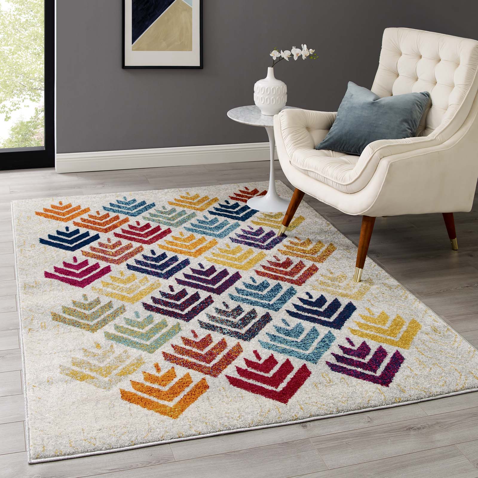 Entourage Florin Abstract Floral 5x8 Area Rug-Area Rug-Modway-Wall2Wall Furnishings