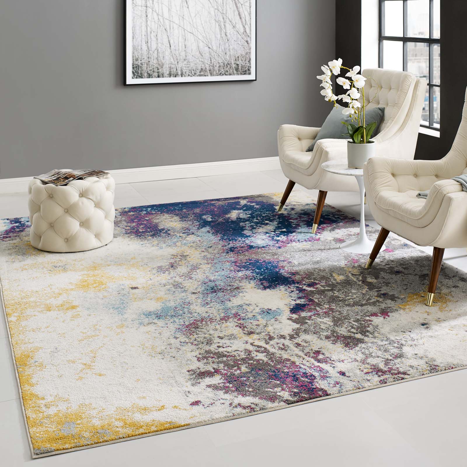 Entourage Adeline Contemporary Modern Abstract 8x10 Area Rug-Indoor Area Rug-Modway-Wall2Wall Furnishings