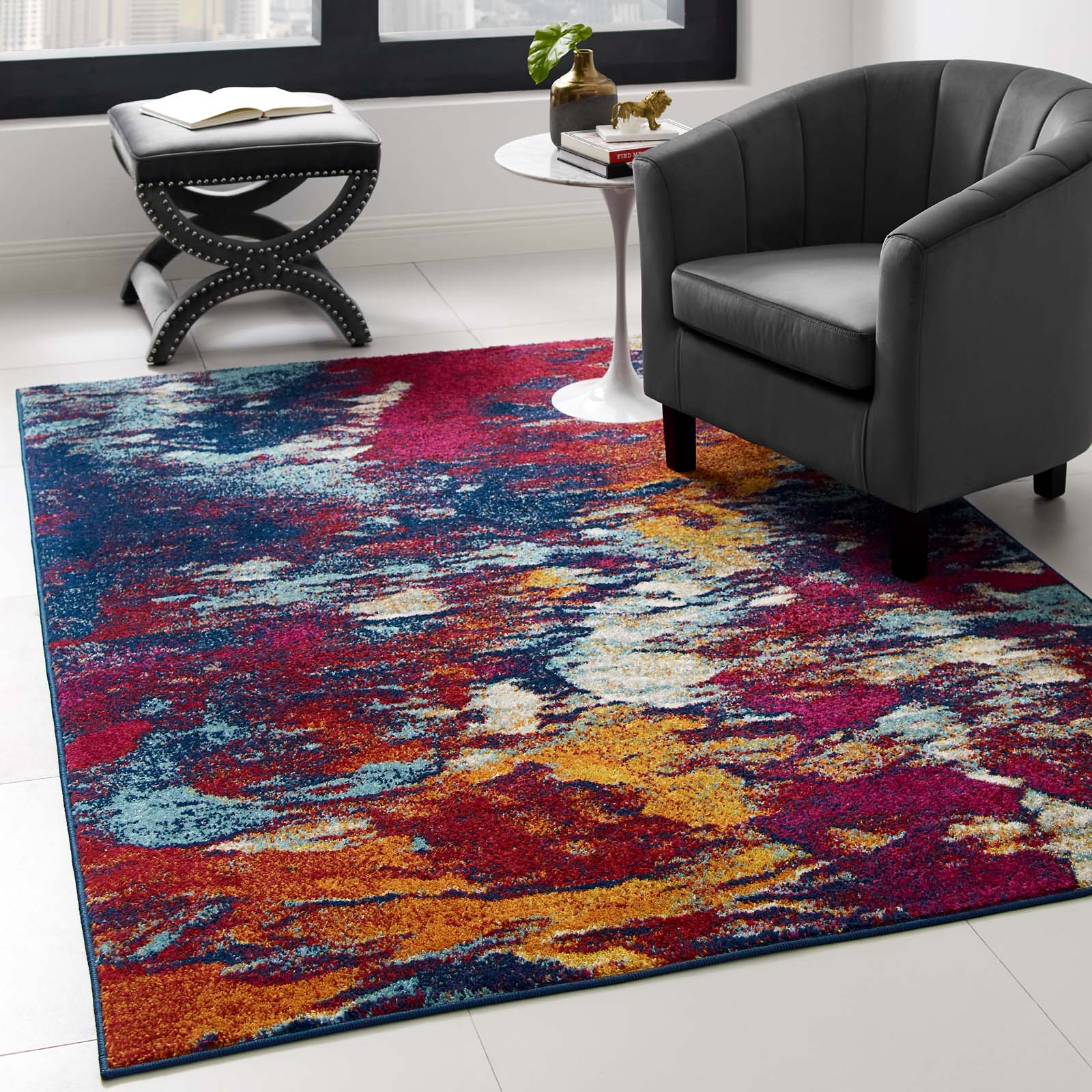 Entourage Foliage Contemporary Modern Abstract 5x8 Area Rug-Indoor Area Rug-Modway-Wall2Wall Furnishings