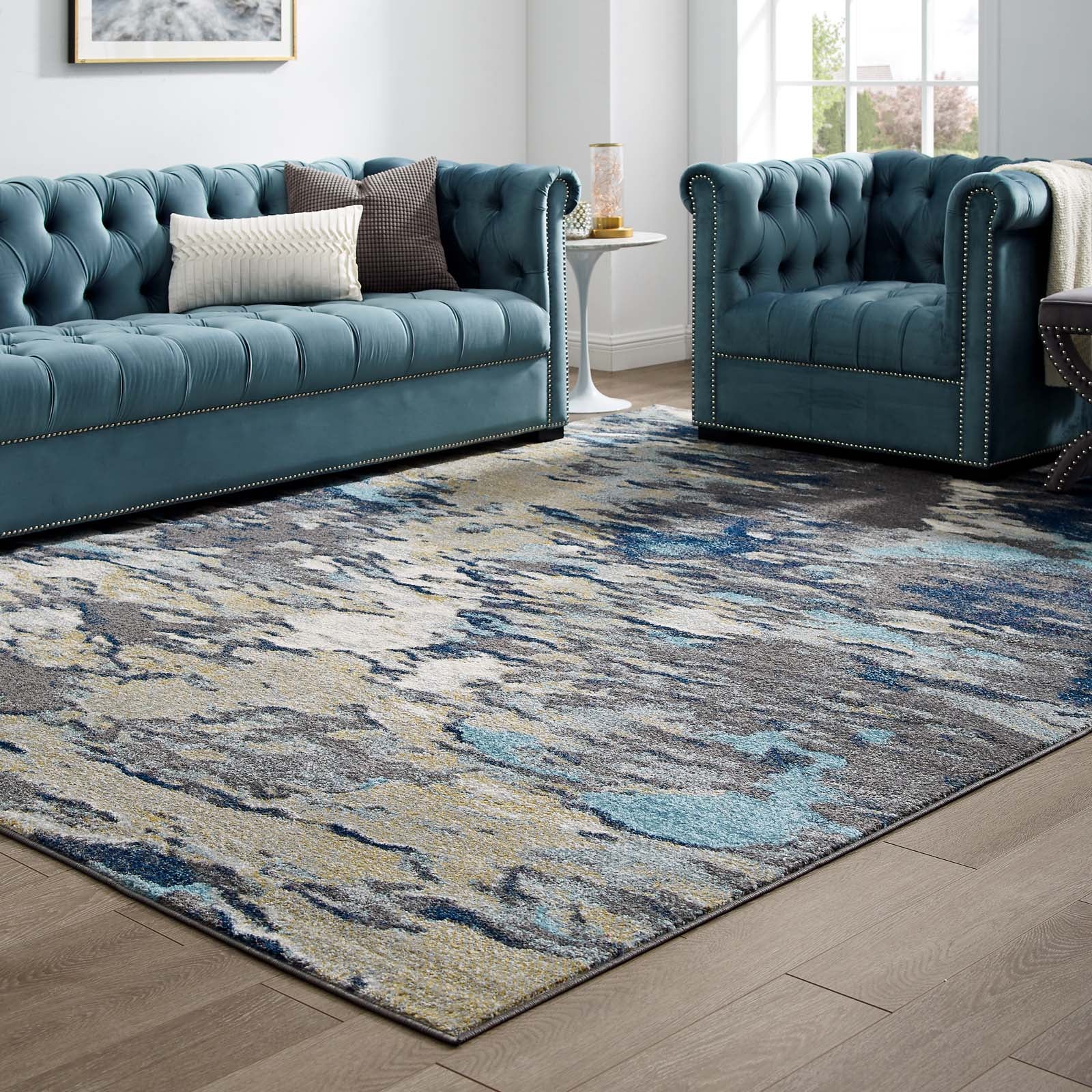Entourage Foliage Contemporary Modern Abstract 8x10 Area Rug-Indoor Area Rug-Modway-Wall2Wall Furnishings