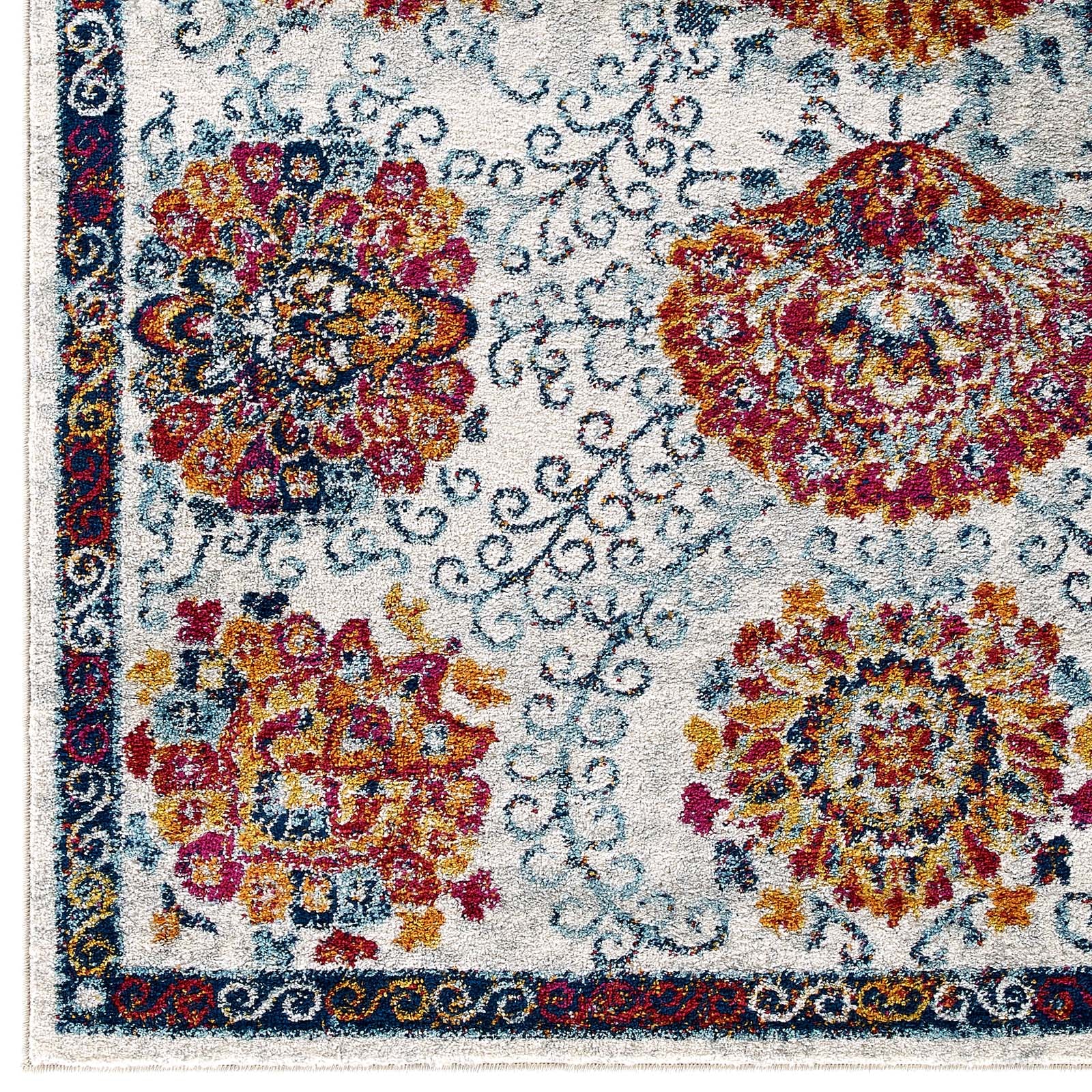 Entourage Kensie Distressed Vintage Floral Moroccan Trellis 8x10 Area Rug-Area Rug-Modway-Wall2Wall Furnishings