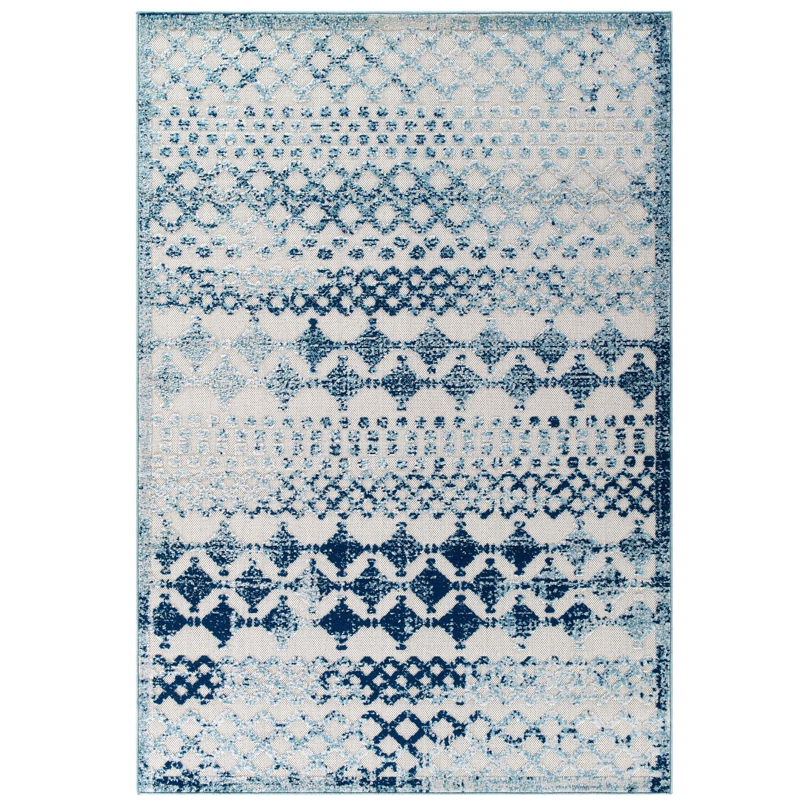 Reflect Giada Distressed Vintage Abstract Diamond Moroccan Trellis 5x8 Indoor and Outdoor Area Rug-Indoor and Outdoor Area Rug-Modway-Wall2Wall Furnishings