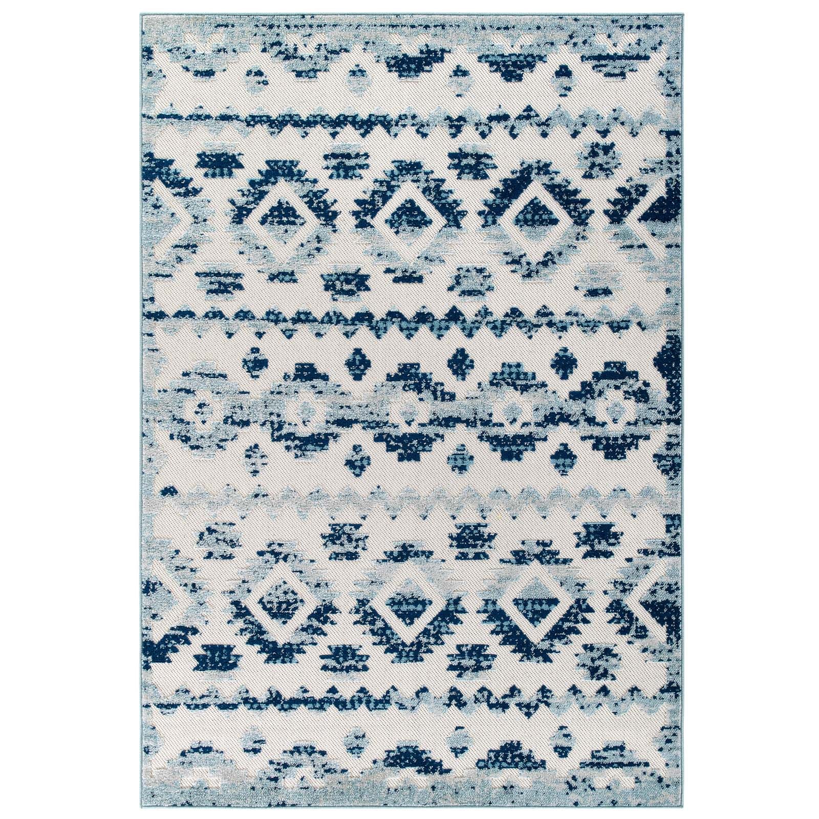 Reflect Takara Distressed Contemporary Abstract Diamond Moroccan Trellis 8x10 Indoor and Outdoor Area Rug-Indoor and Outdoor Area Rug-Modway-Wall2Wall Furnishings