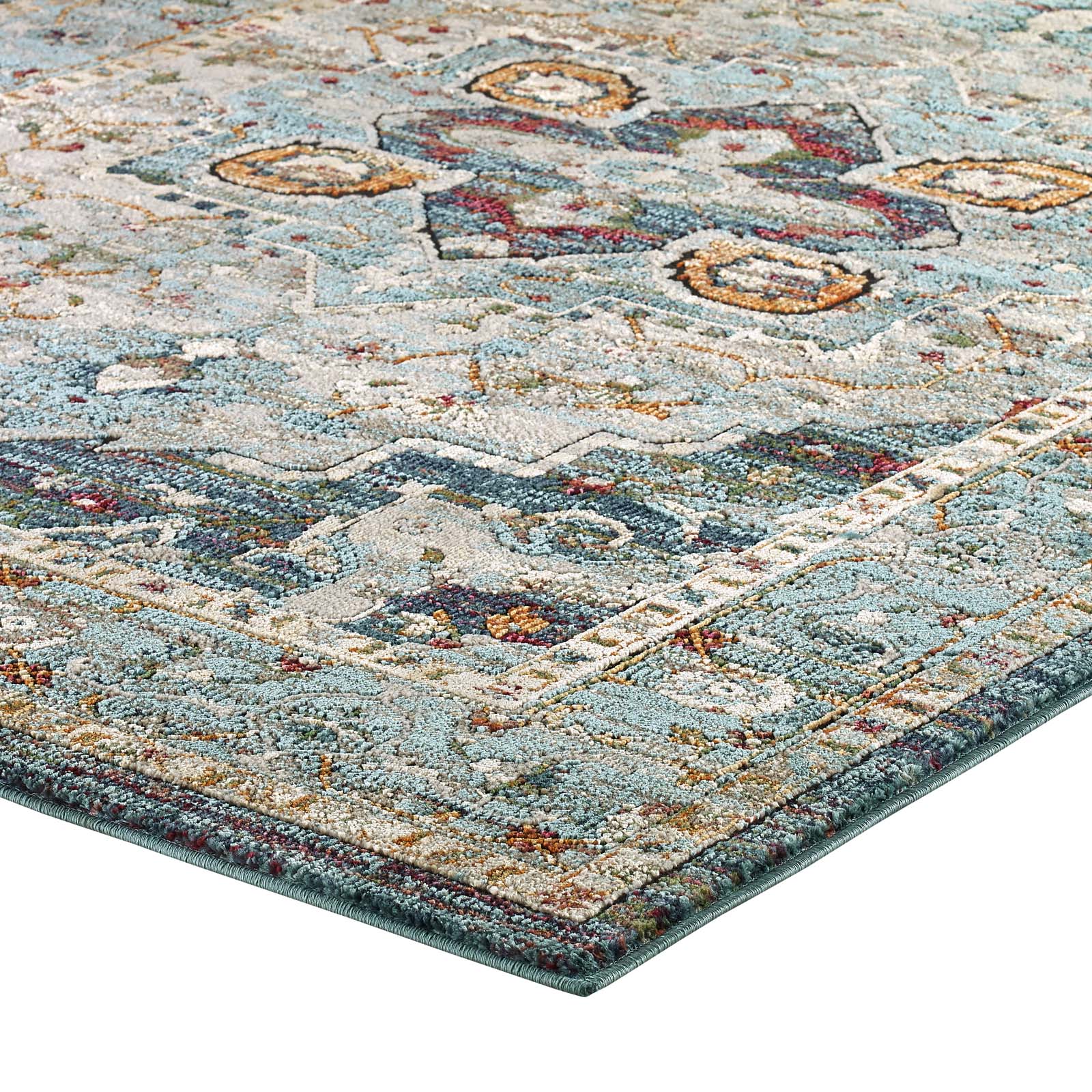 Tribute Diantha Distressed Vintage Floral Persian Medallion 8x10 Area Rug-Area Rug-Modway-Wall2Wall Furnishings