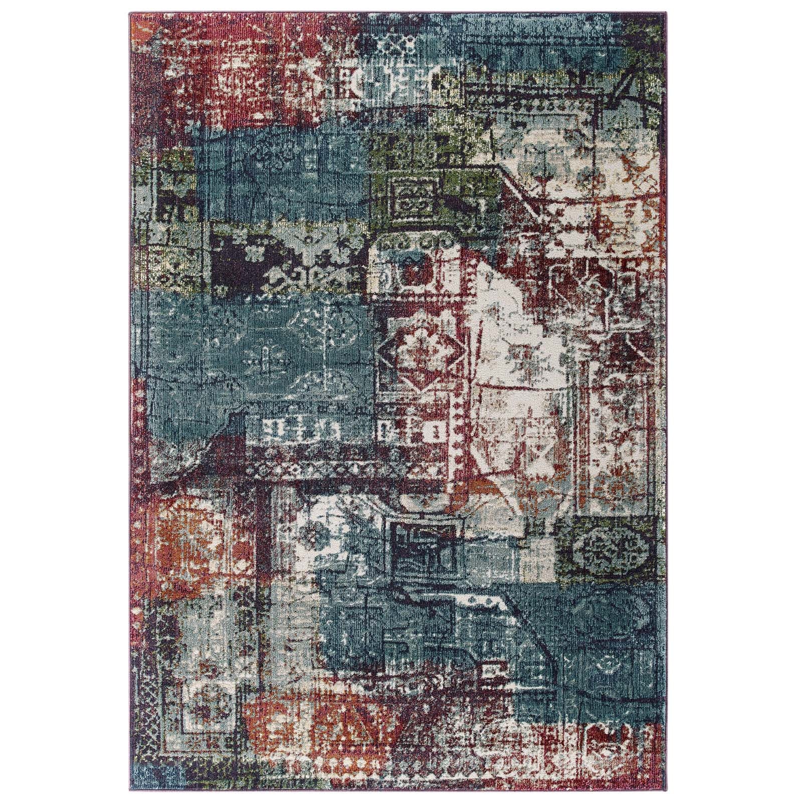 Tribute Elowen Contemporary Modern Vintage Mosaic 8x10 Area Rug-Indoor Area Rug-Modway-Wall2Wall Furnishings