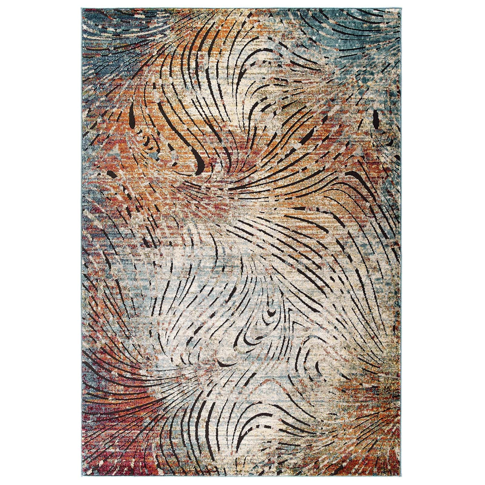 Tribute Ember Contemporary Modern Vintage Mosaic 5x8 Area Rug-Indoor Area Rug-Modway-Wall2Wall Furnishings