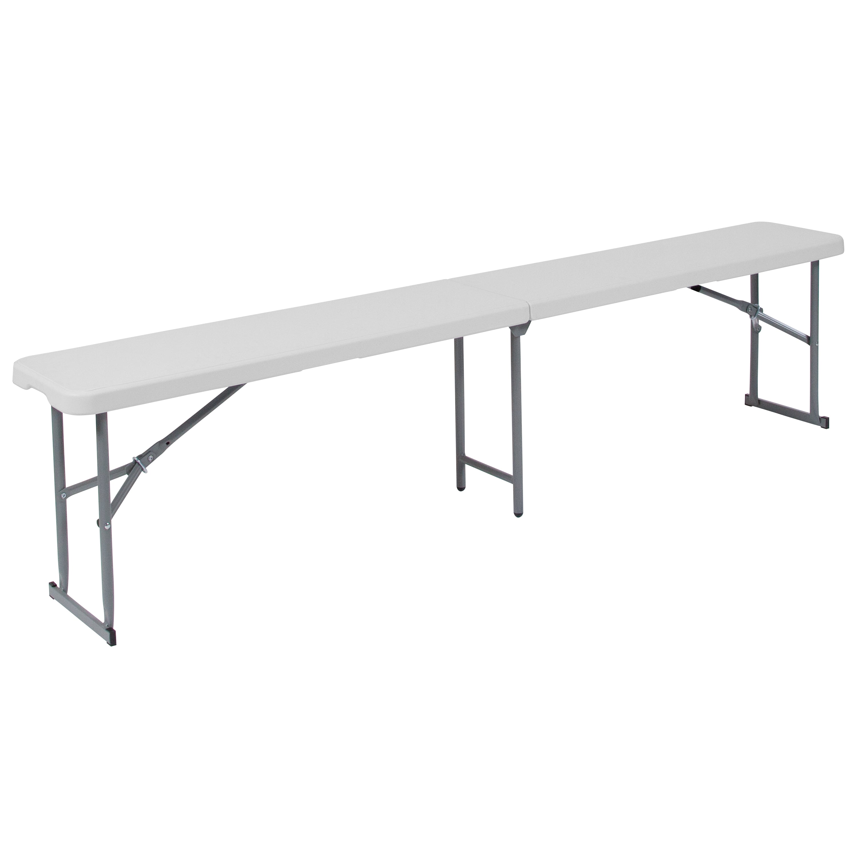 10.25''W x 71''L Bi-Fold Plastic Bench with Carrying Handle-Commercial Bench-Flash Furniture-Wall2Wall Furnishings