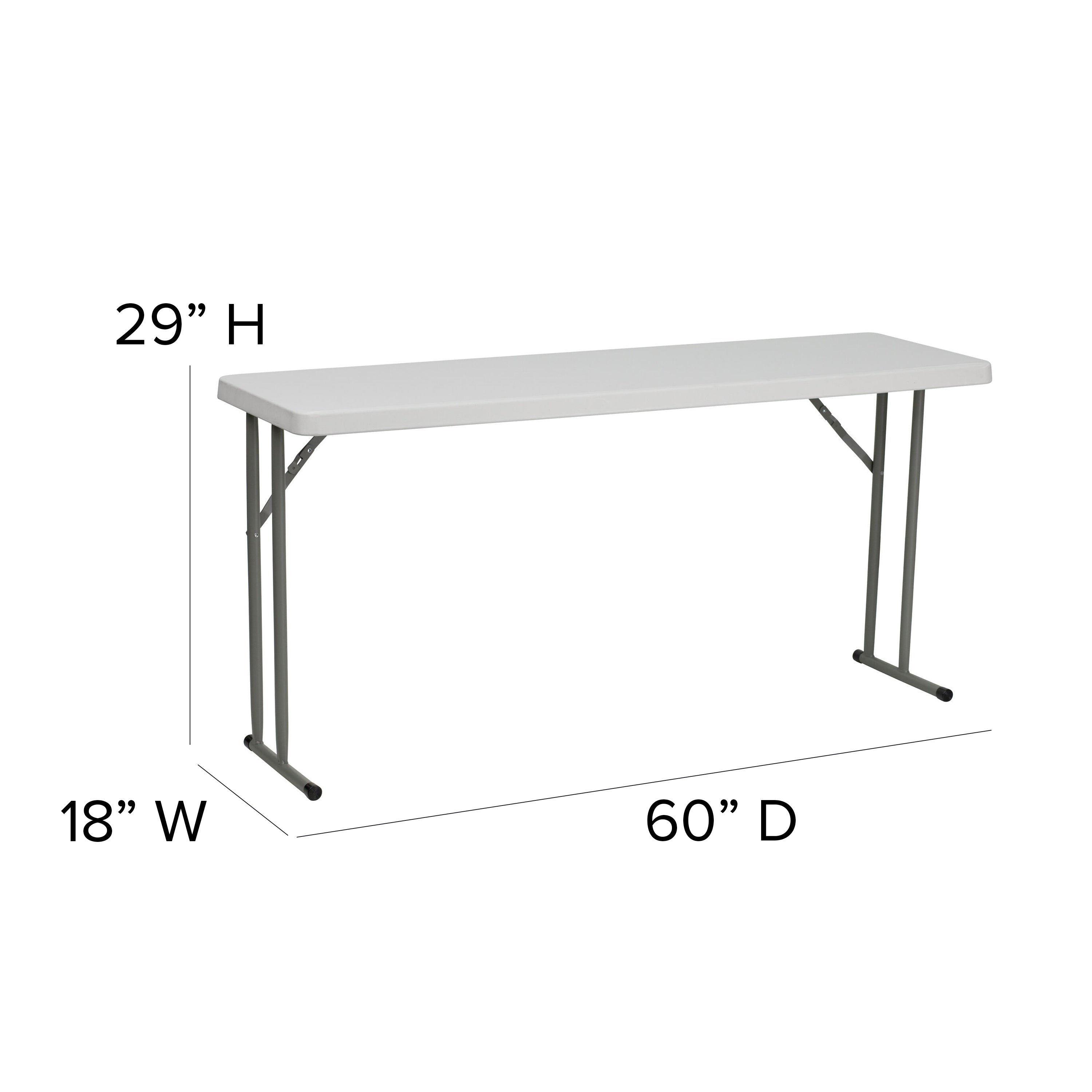 5-Foot Plastic Folding Training Table-Rectangular Plastic Folding Table-Flash Furniture-Wall2Wall Furnishings