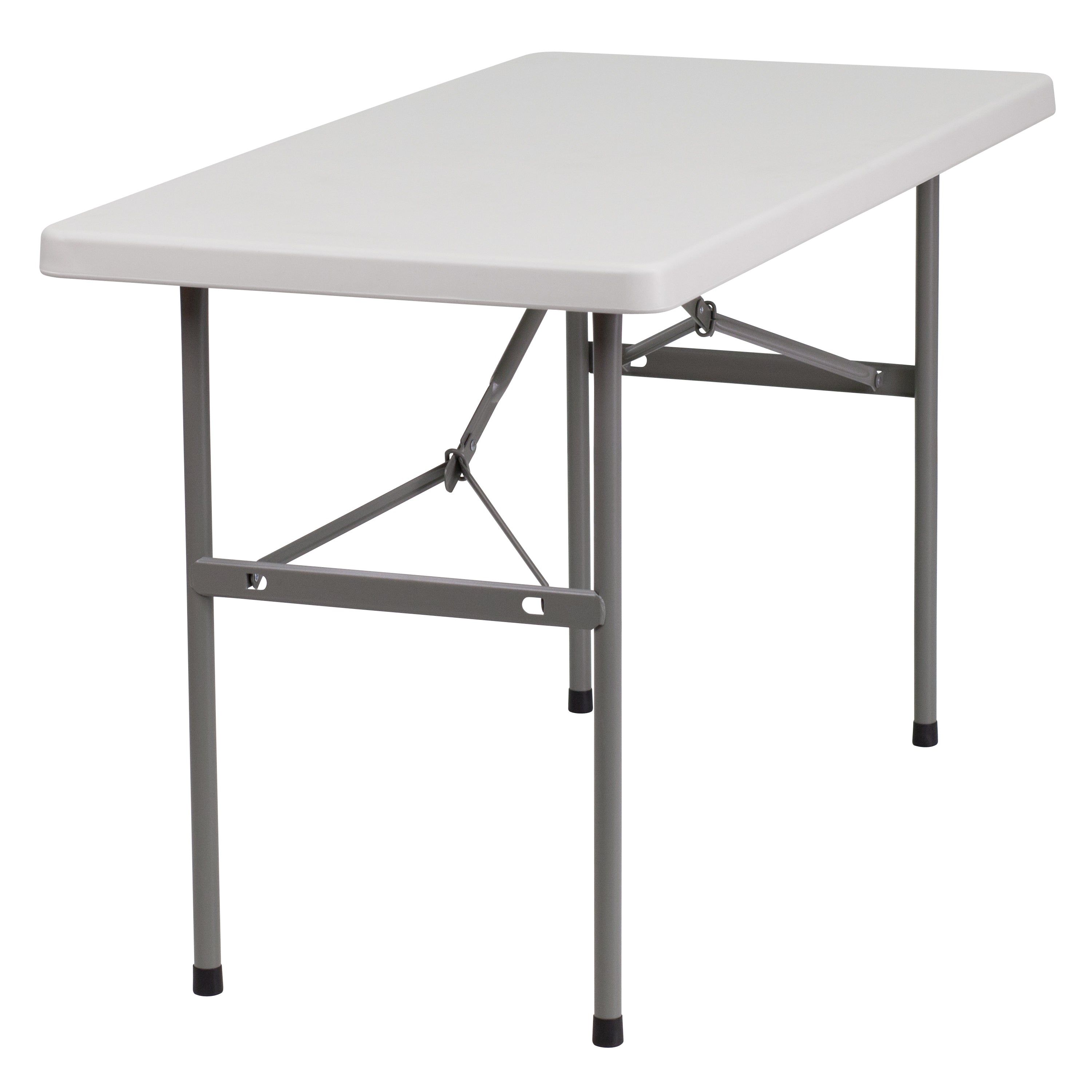4-Foot Plastic Folding Table-Rectangular Plastic Folding Table-Flash Furniture-Wall2Wall Furnishings