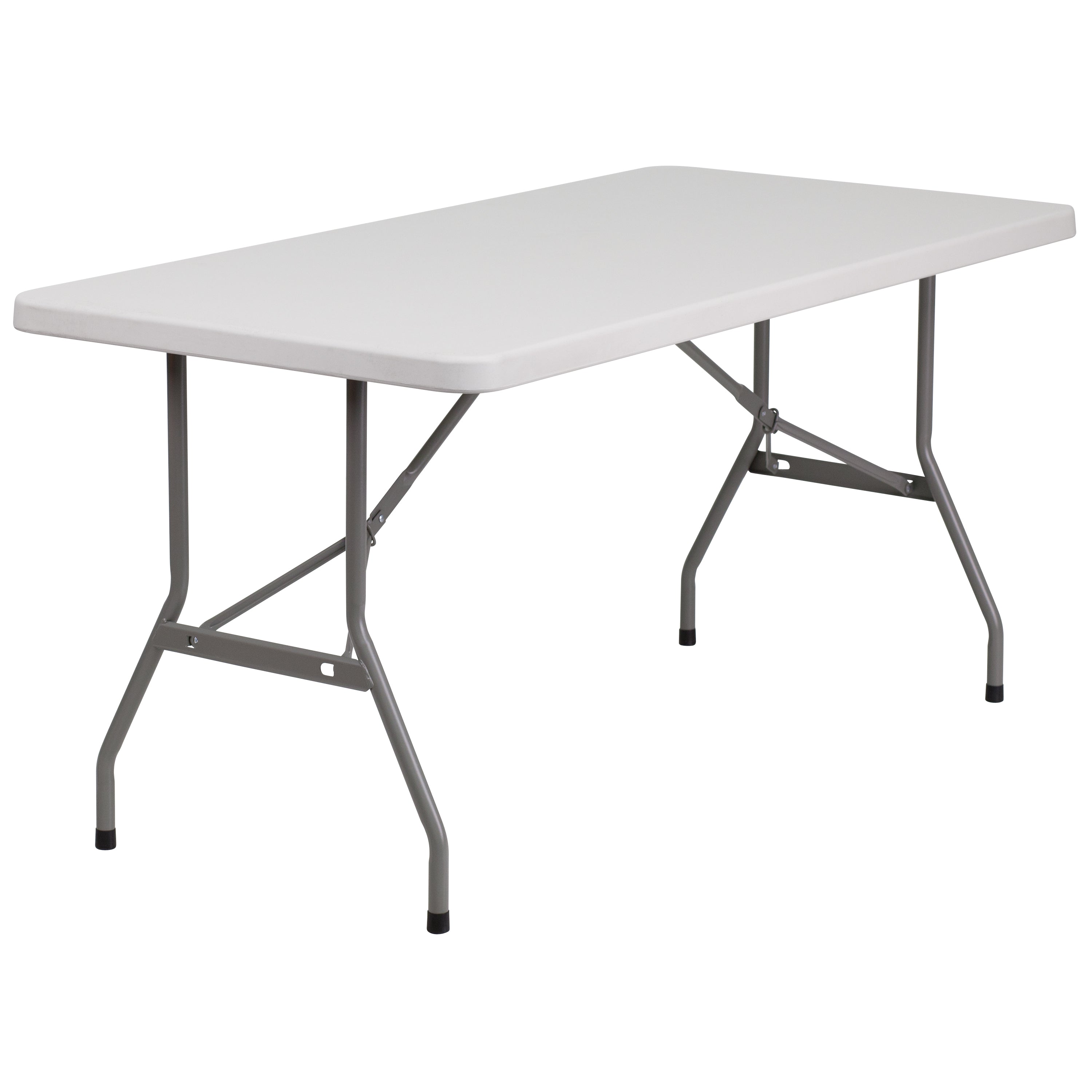 5-Foot Plastic Folding Table-Rectangular Plastic Folding Table-Flash Furniture-Wall2Wall Furnishings