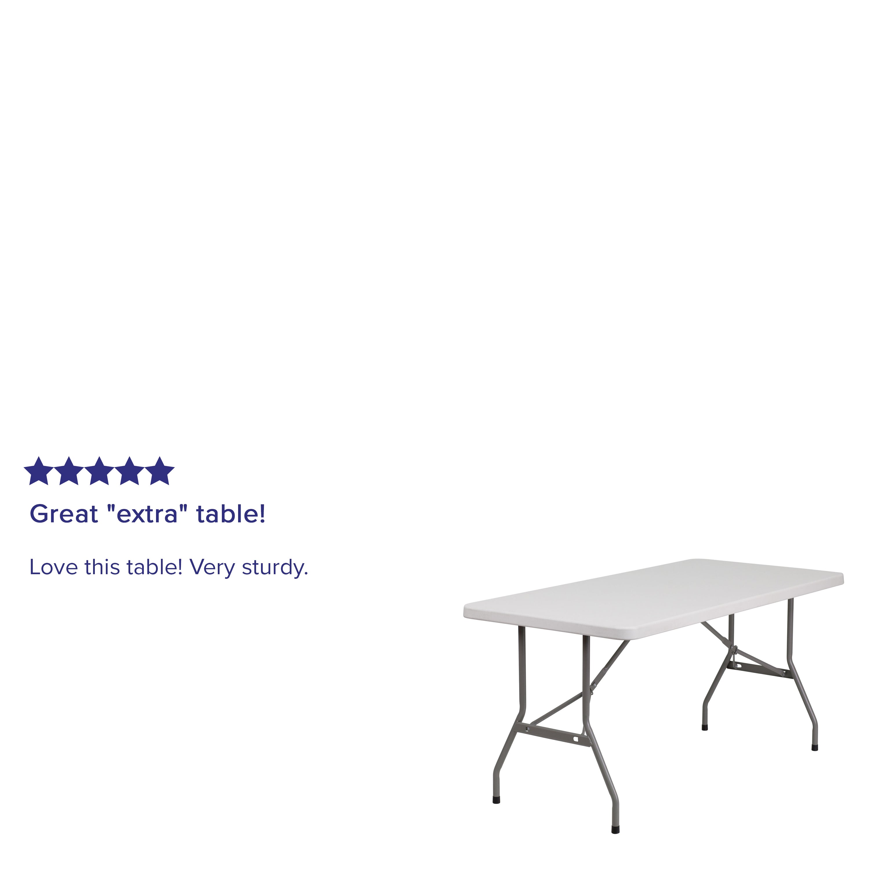 5-Foot Plastic Folding Table-Rectangular Plastic Folding Table-Flash Furniture-Wall2Wall Furnishings
