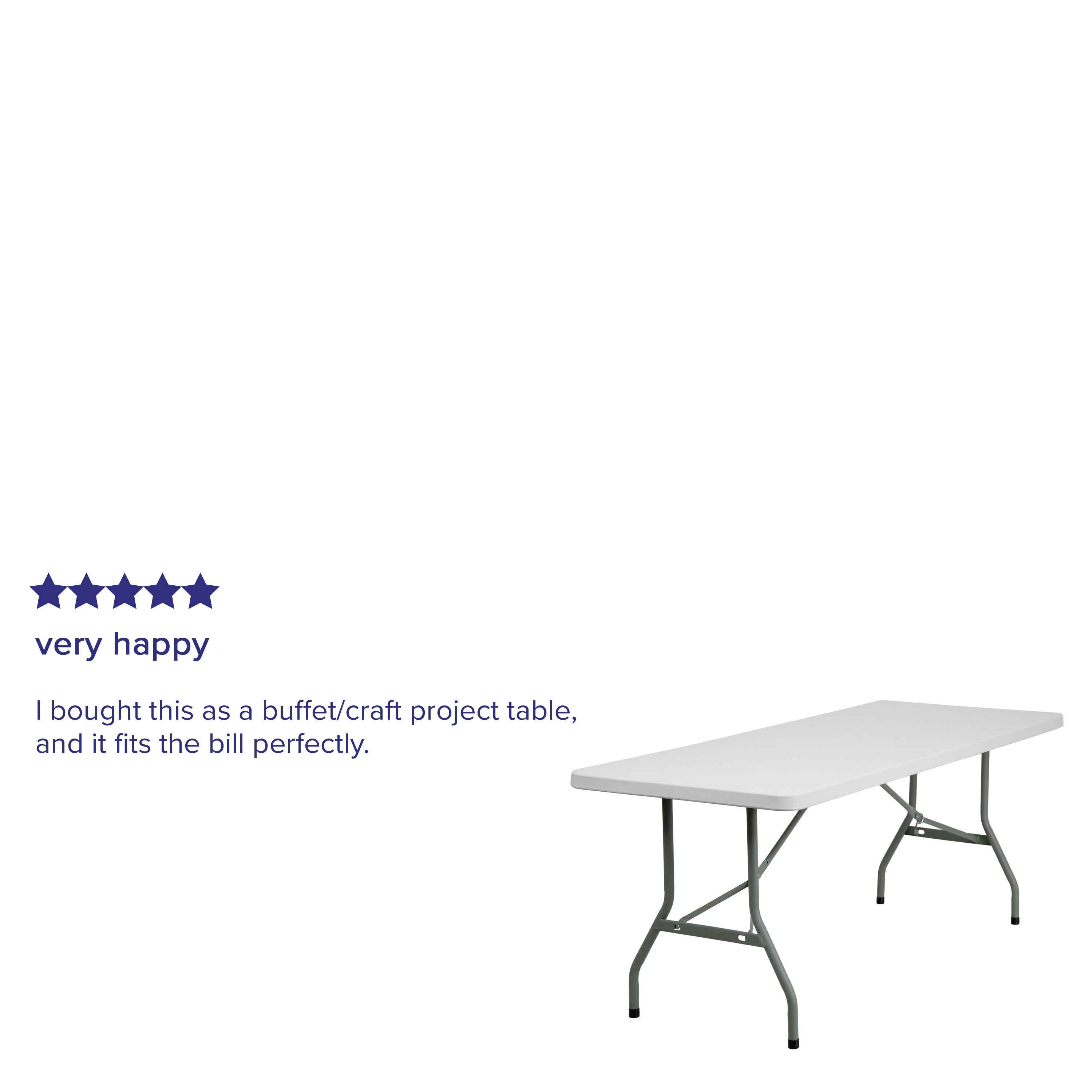 6-Foot Plastic Folding Table-Rectangular Plastic Folding Table-Flash Furniture-Wall2Wall Furnishings